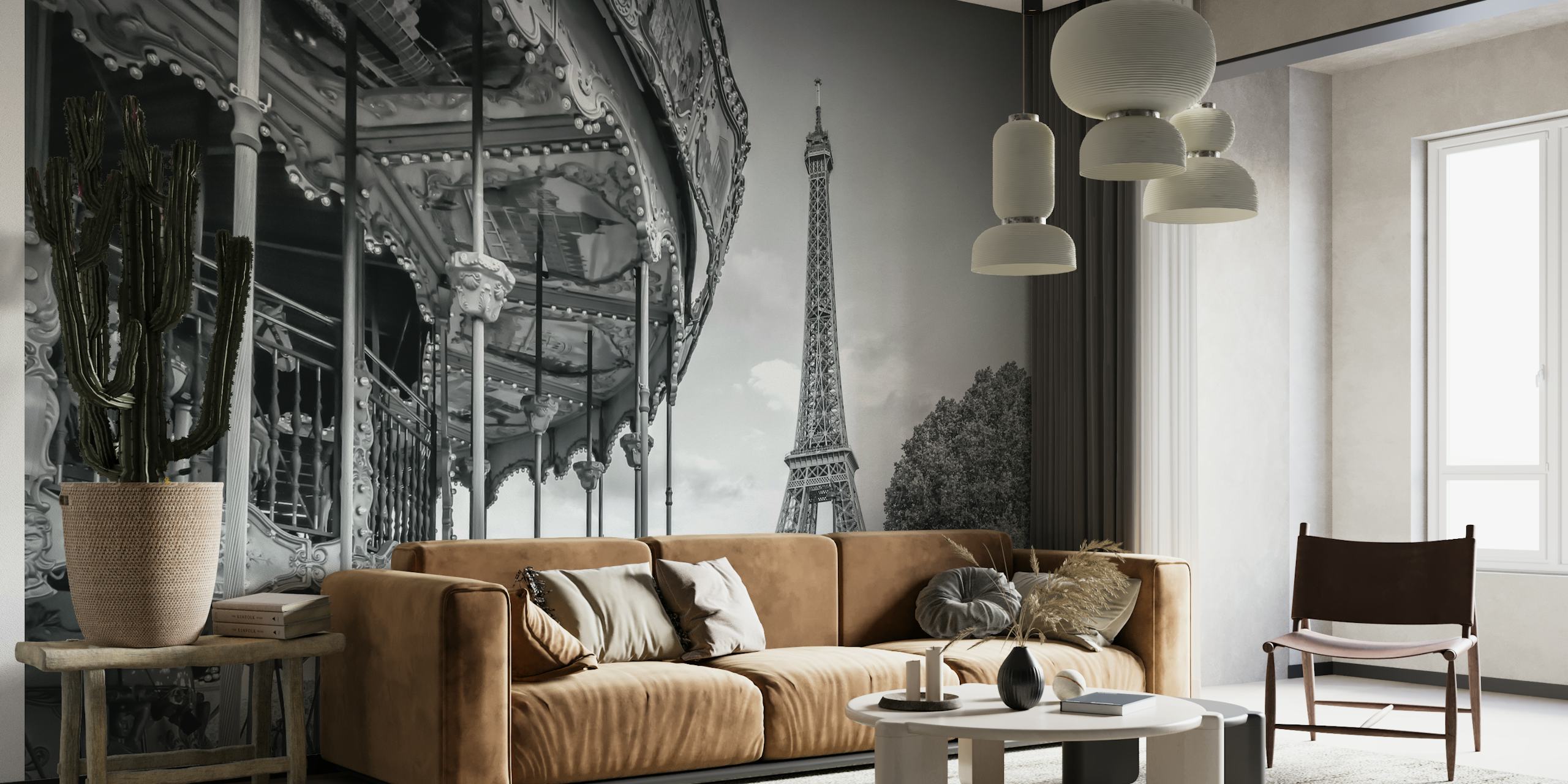 Typical Paris monochrome wallpaper
