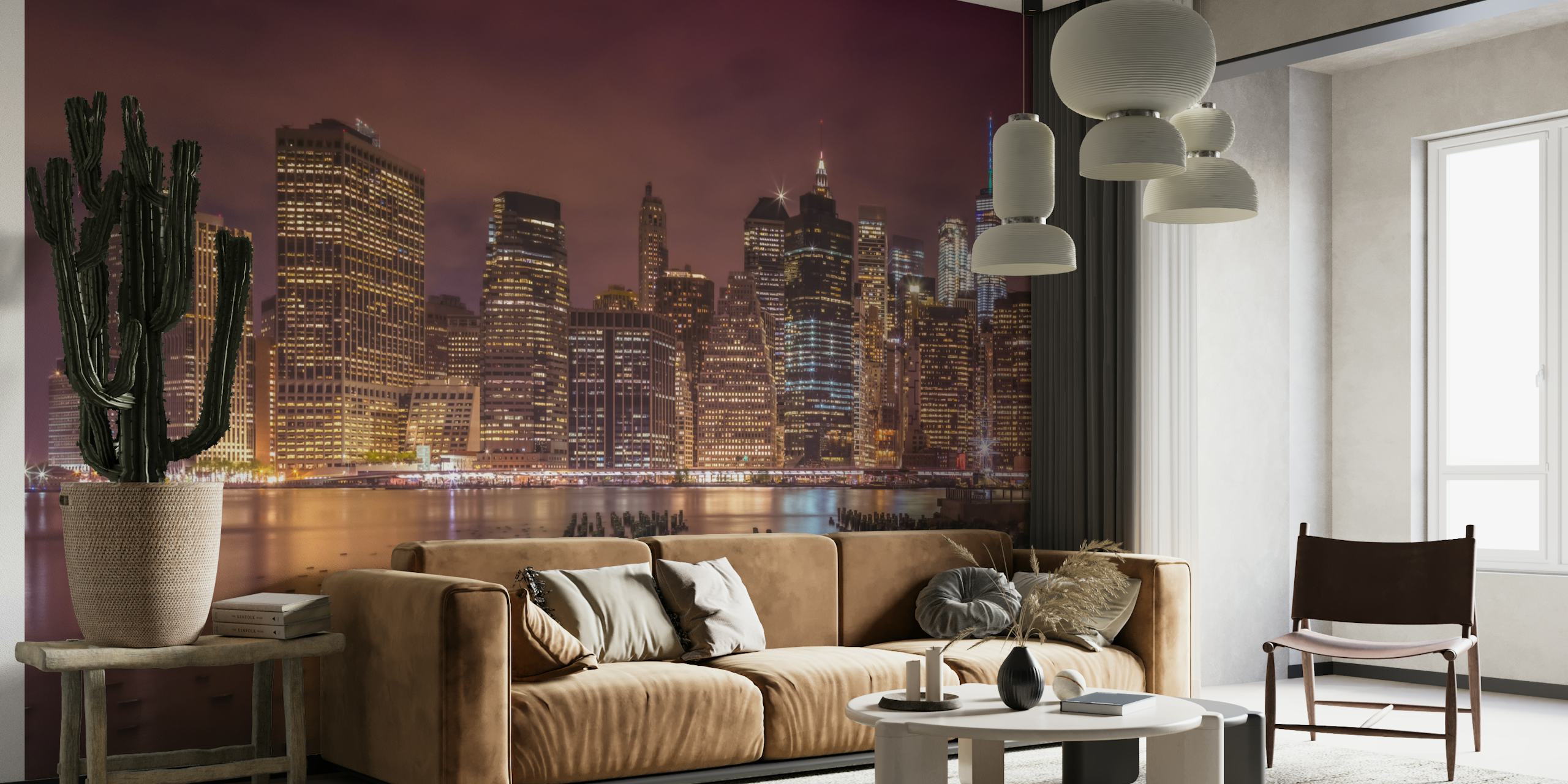 NYC Nightly Impressions con skyline notturno illuminato