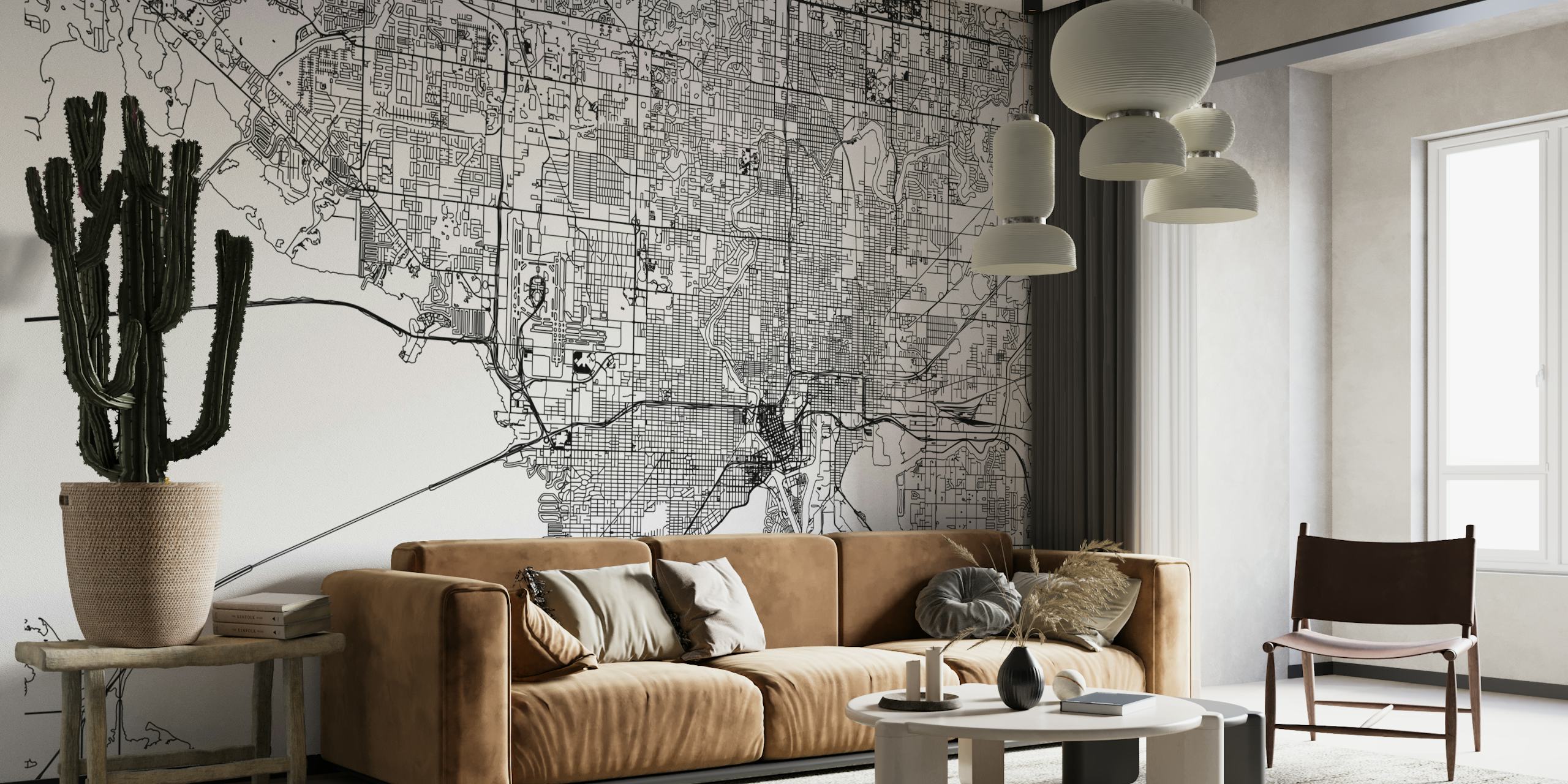 Højkvalitets Tampa Map Vægmaleri