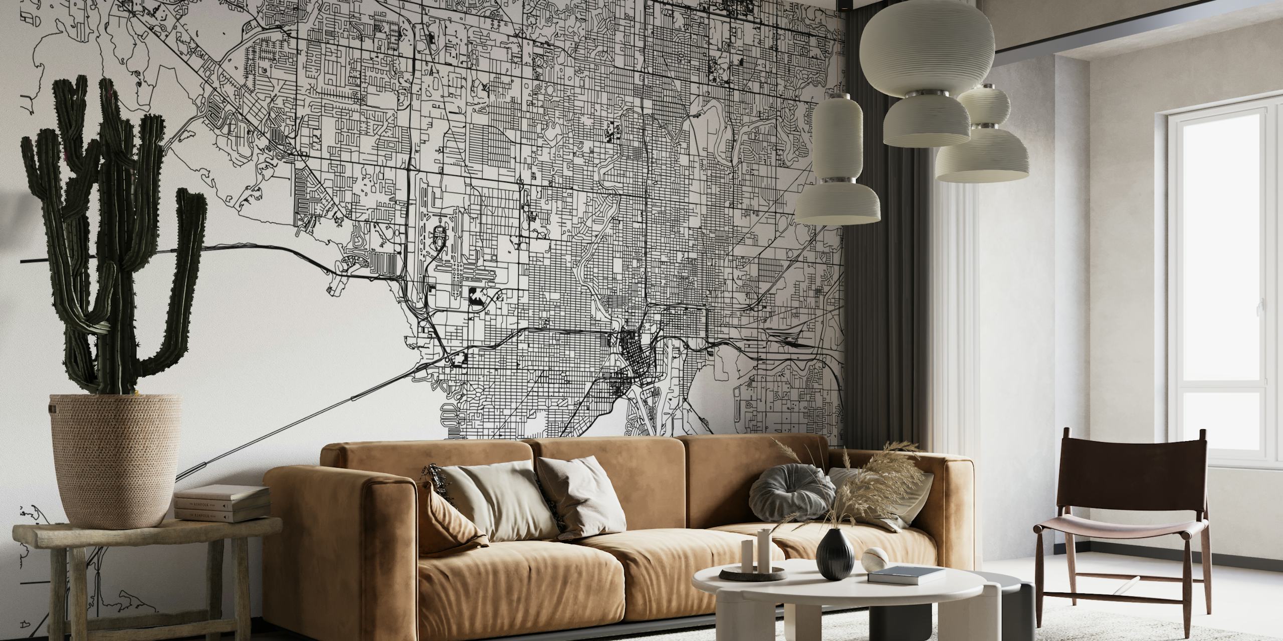 High-Quality Tampa Map Wallpaper Mural