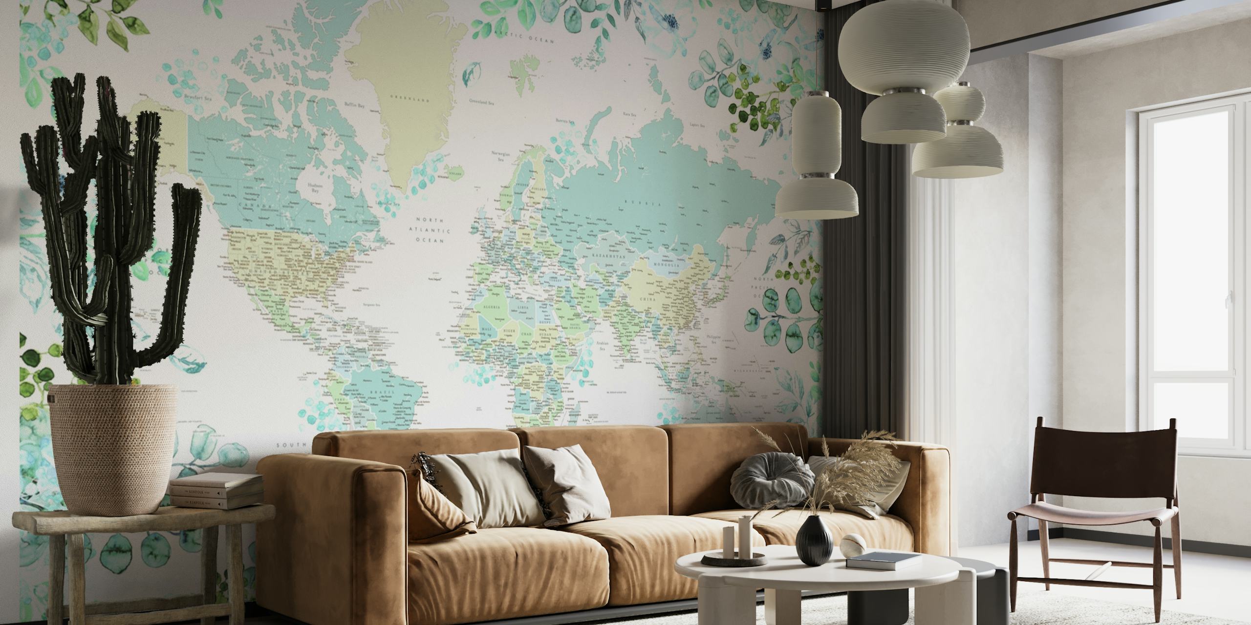 Detailed world map Marie wallpaper