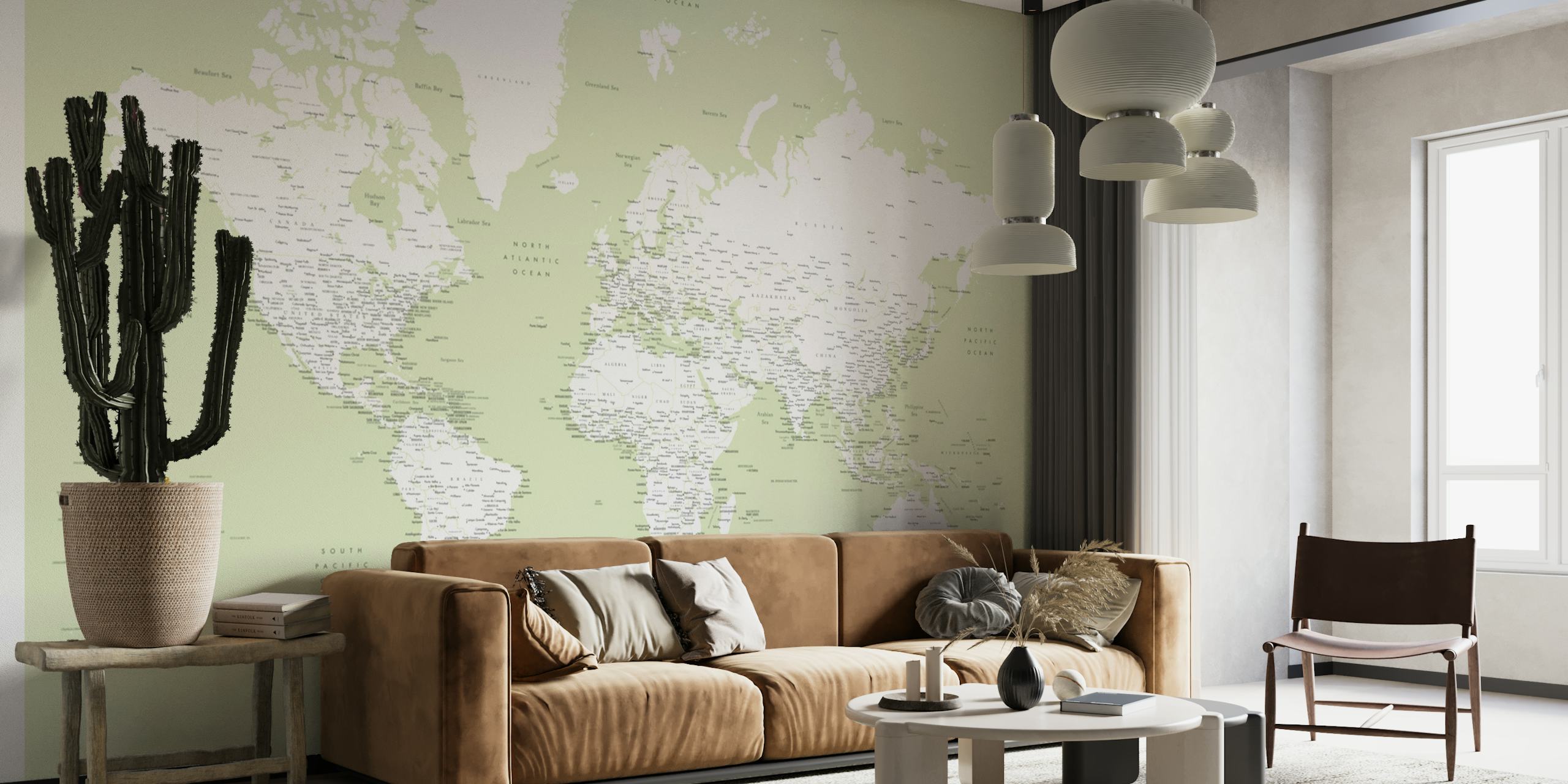 Detailed world map Xolani papel pintado