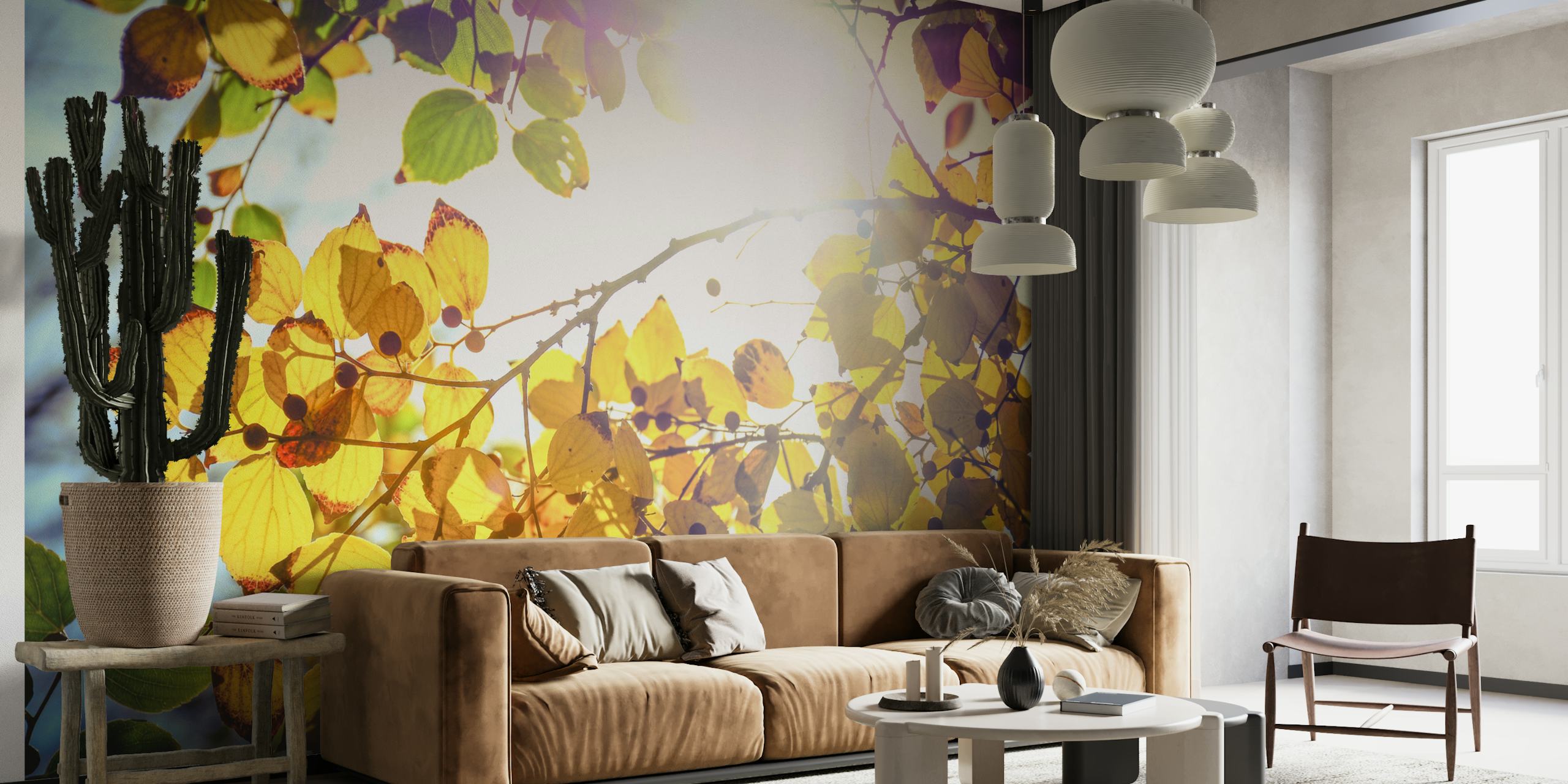 Tapeta s zimním motivem v místnosti