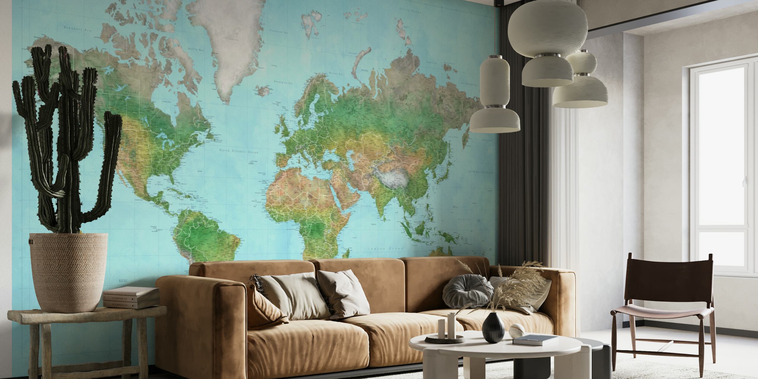 High detail world map Jay tapet