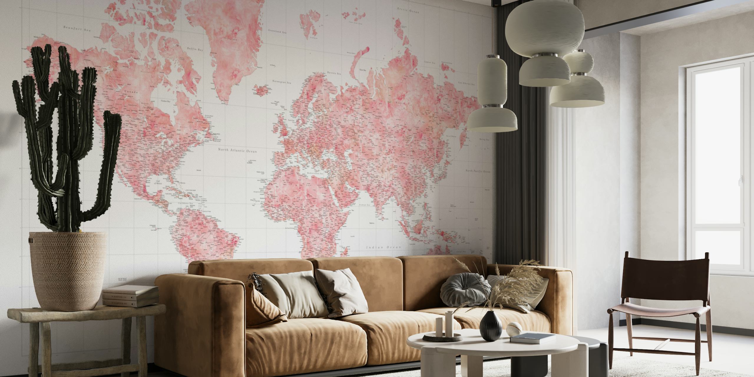 High detail world map tapeta w pokoju