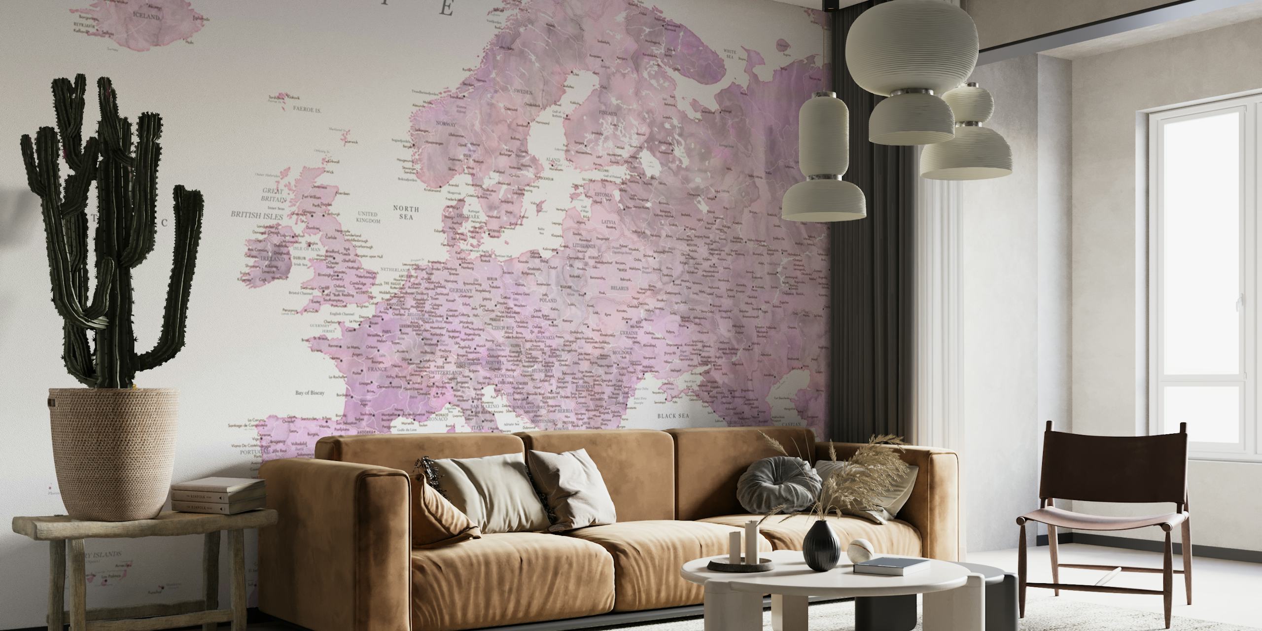 Detailed world map Cecilie papel pintado