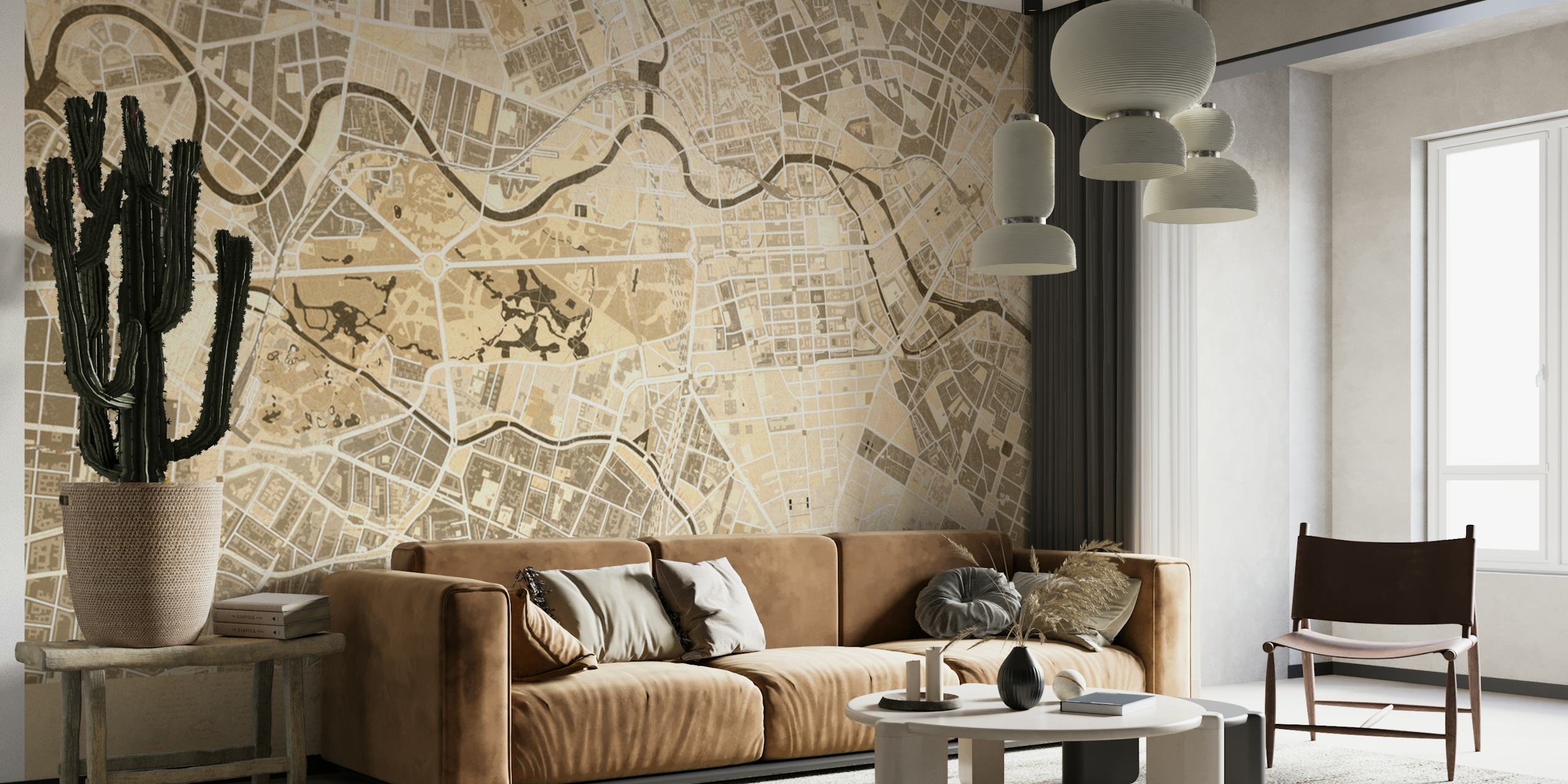 Fotomural mapa vintage en tonos sepia de Berlín