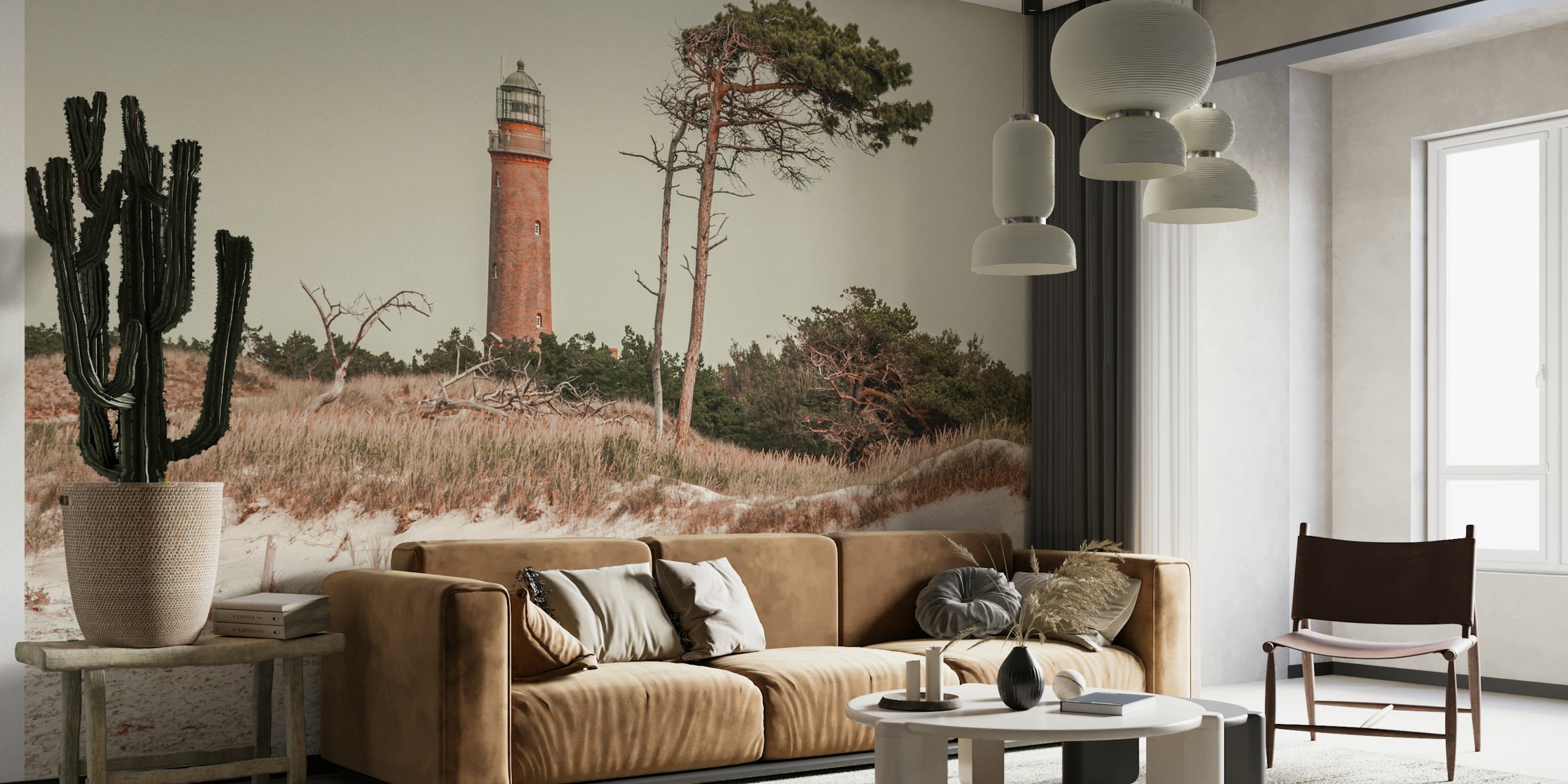 Fondo de pantalla del faro de Prerow en una habitación