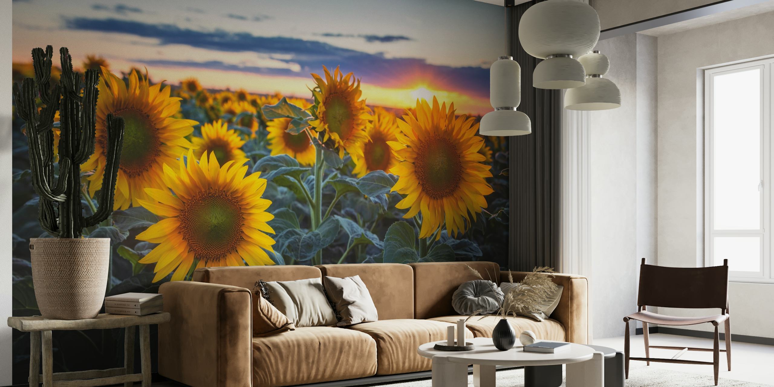 Sunflowers at Sunset papel pintado