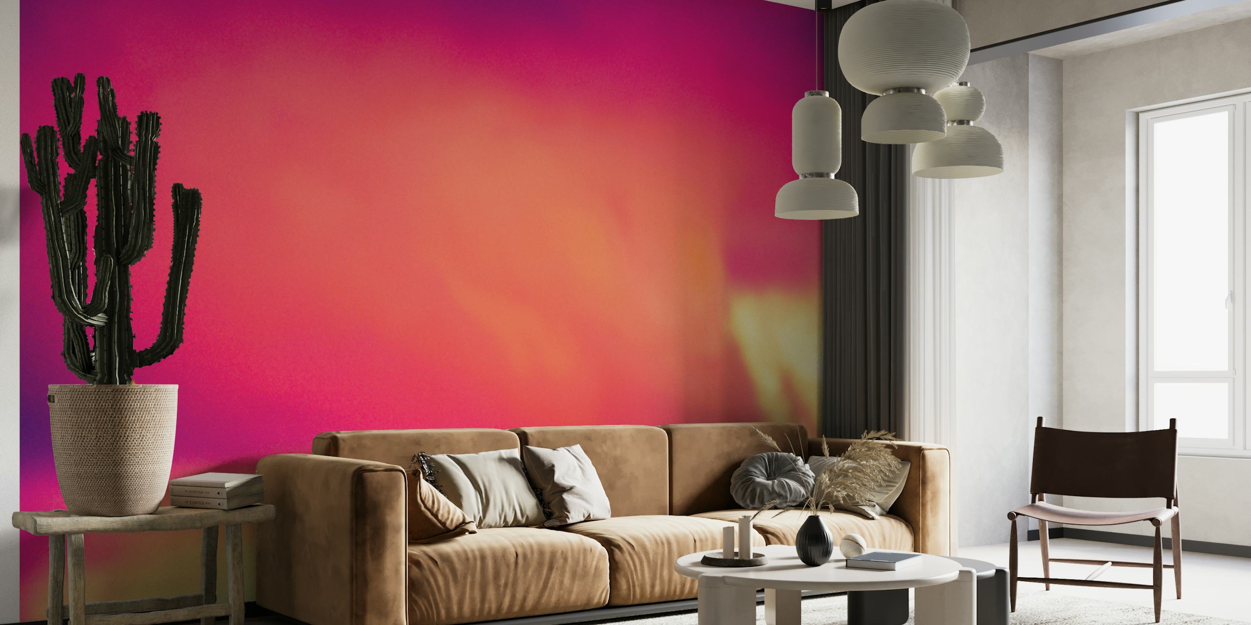 Dreamy pink and purple clouds wall mural