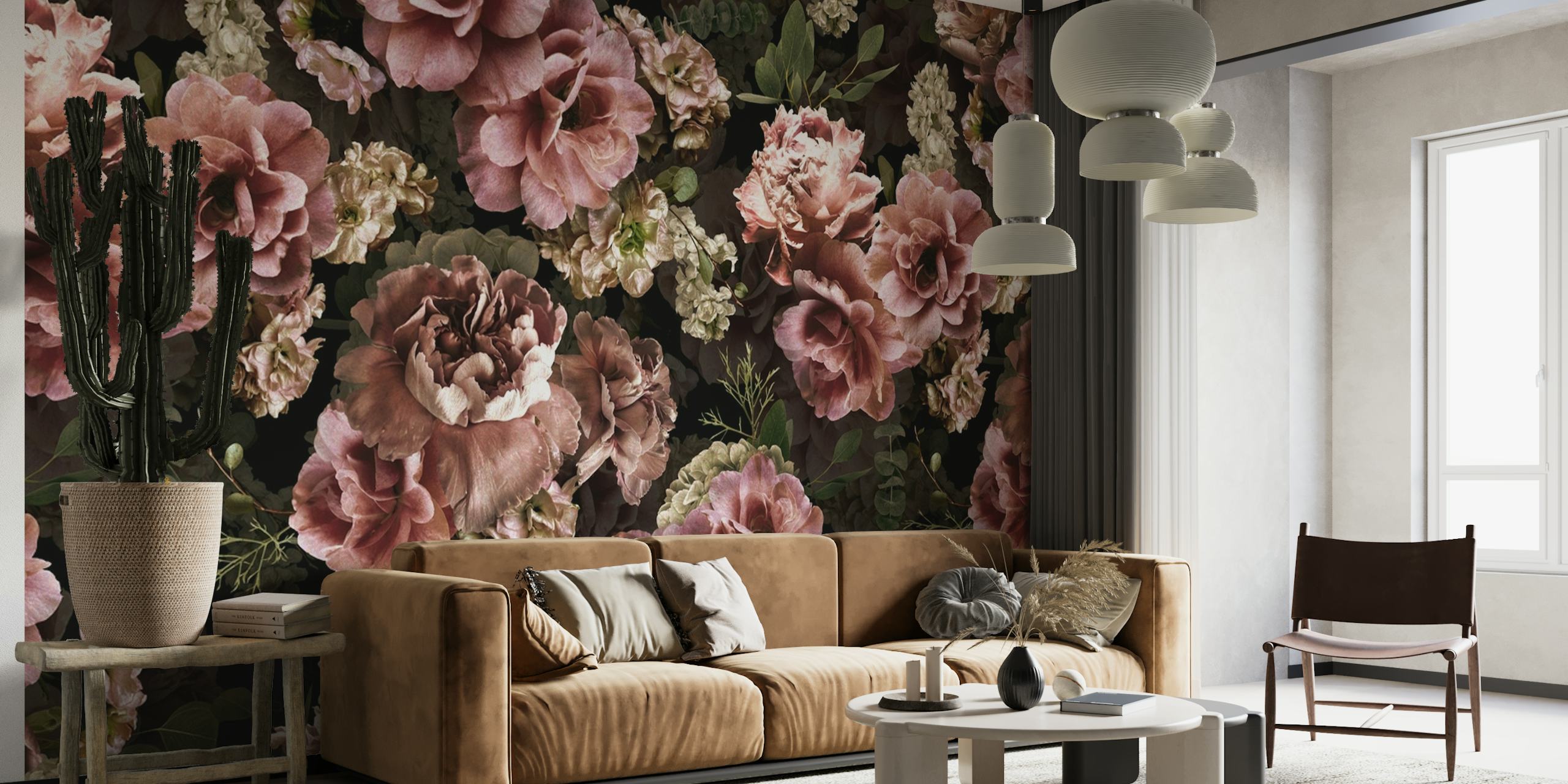 Mysterious Lush Baroque Roses wallpaper