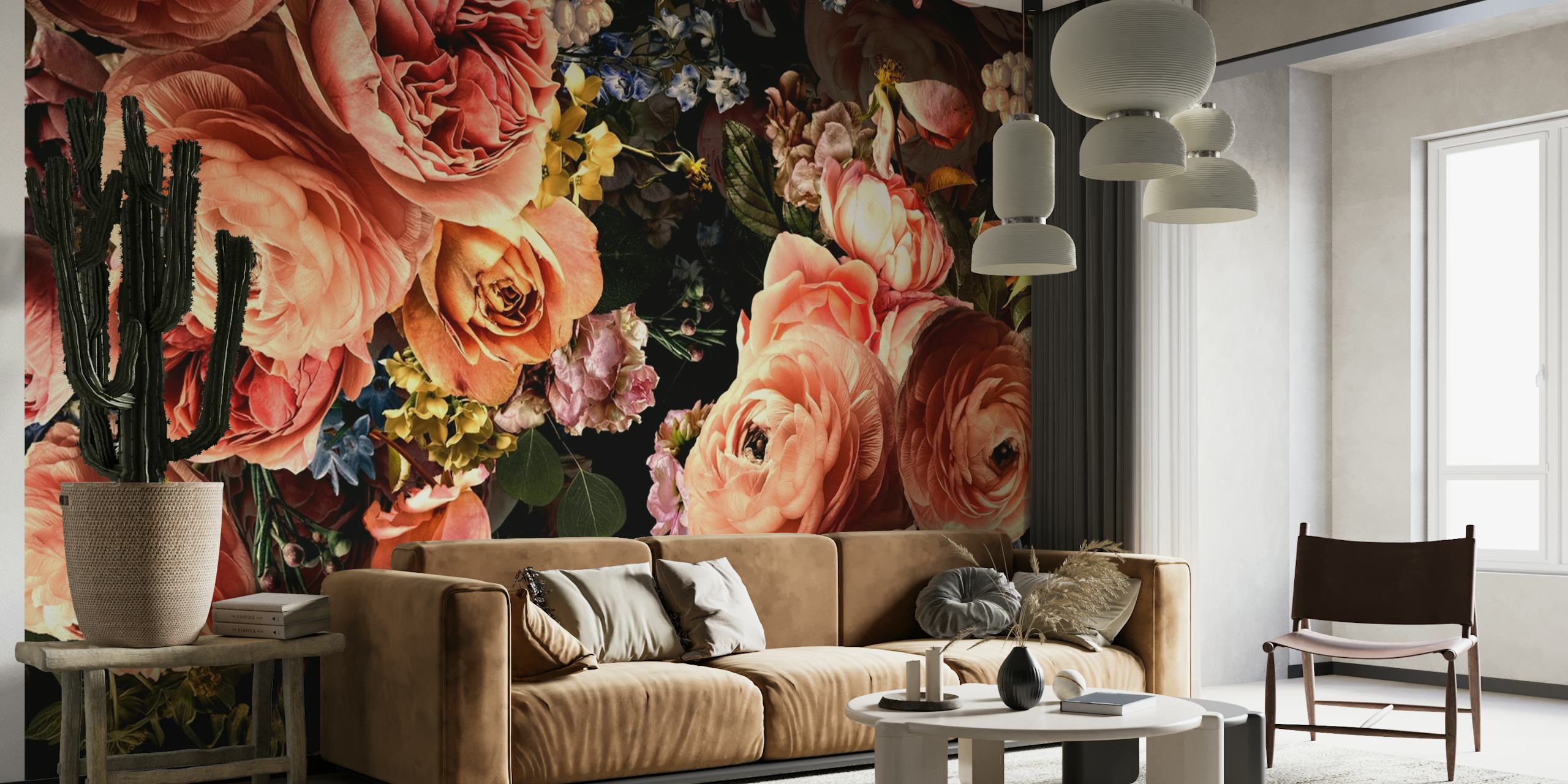 Lush Baroque Roses wallpaper