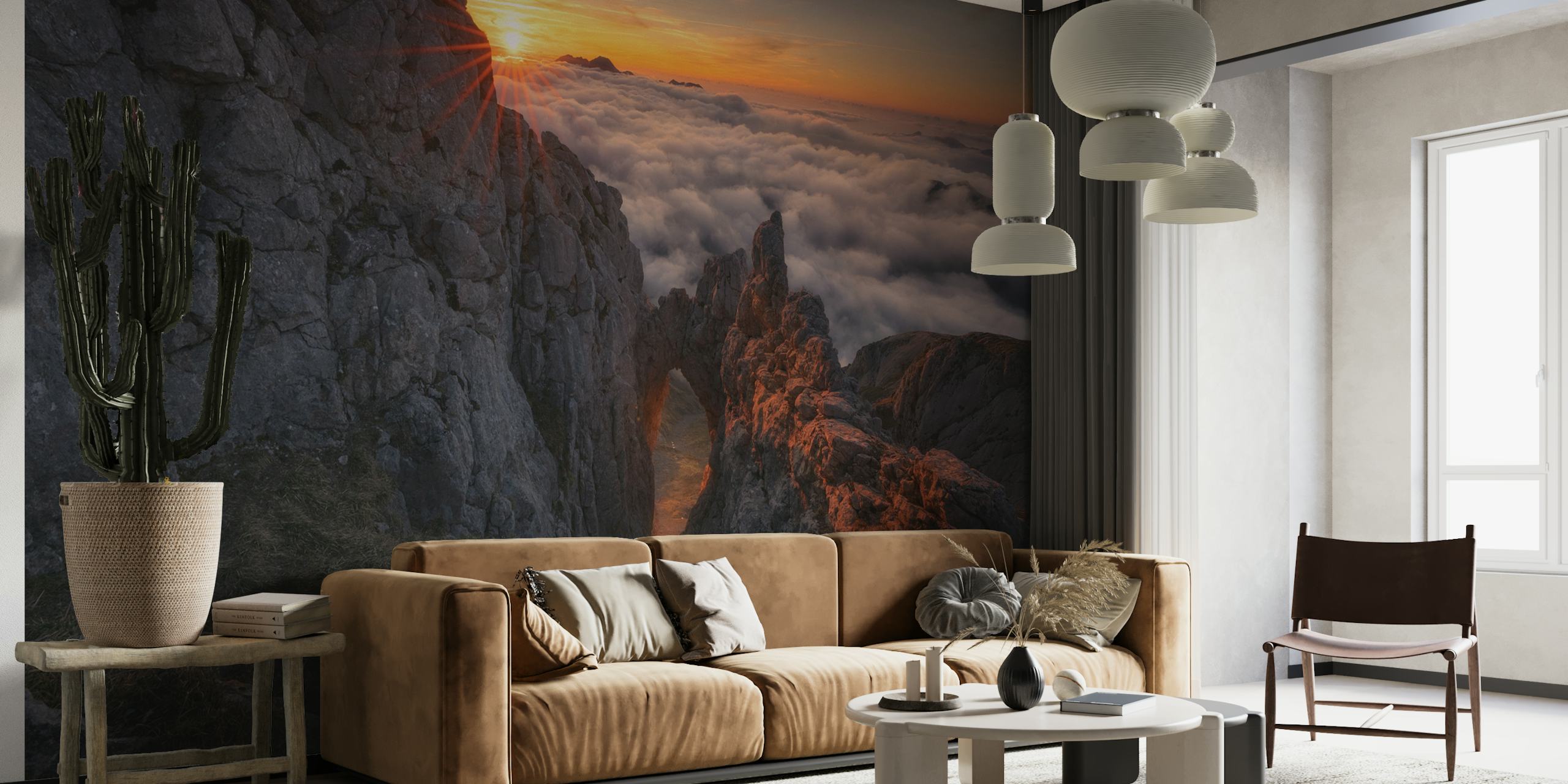 Picos de Europa papel de parede em um quarto