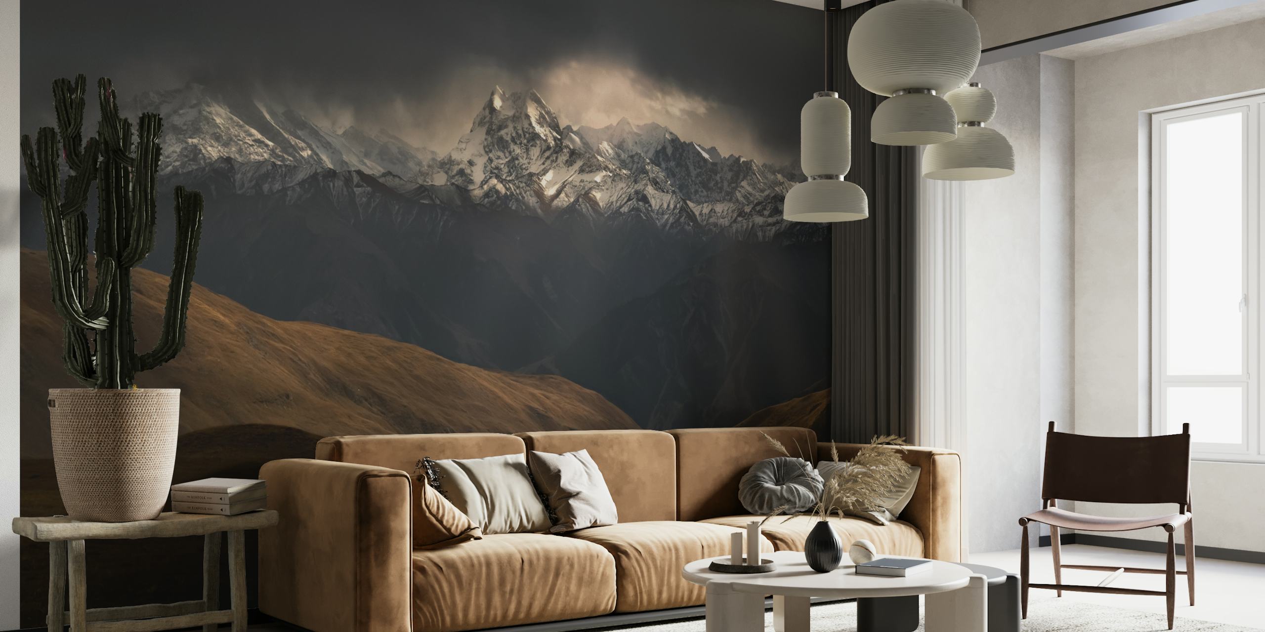 Snow Mountain Peak wallpaper in a room