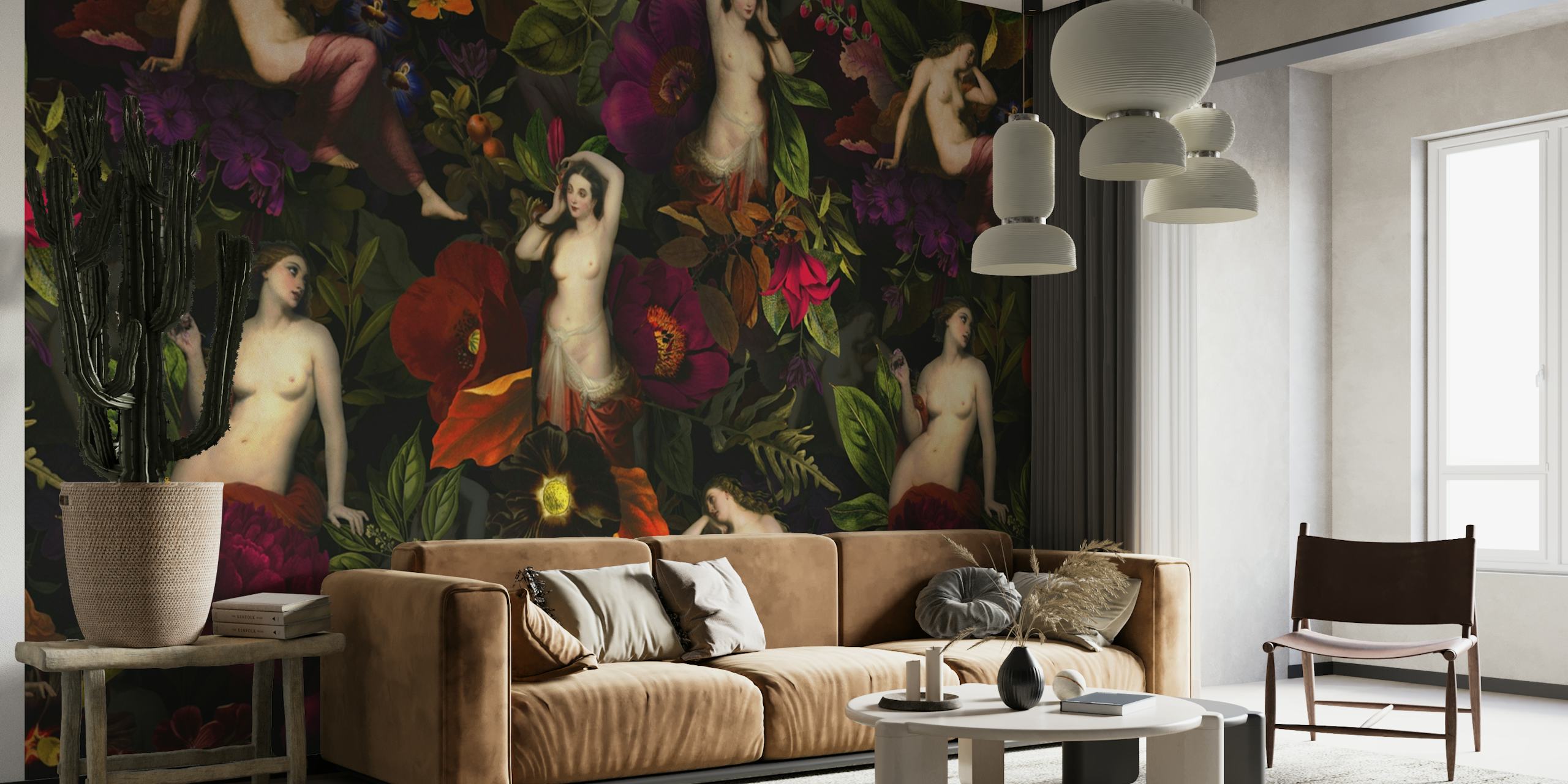 Baroque Midnight Venus Flower Garden wallpaper