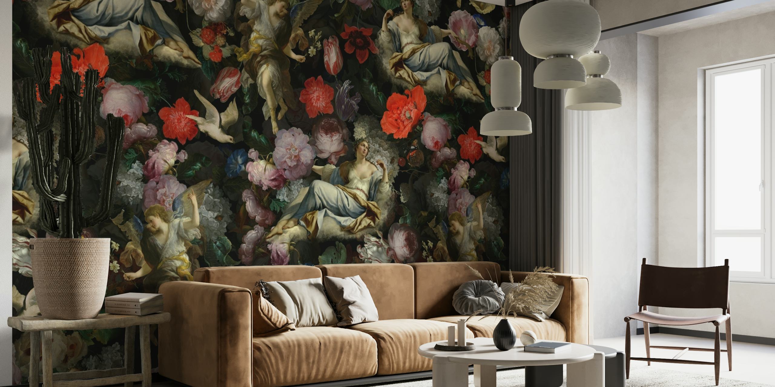 Baroque Venus Angels And Flowers wallpaper