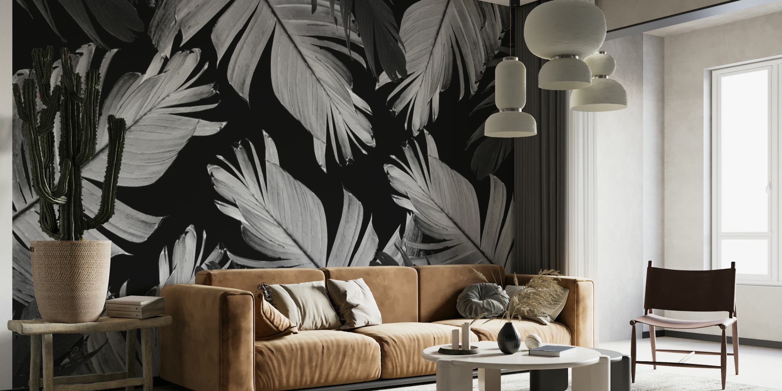 Tapeta Tropical Banana Leaves w pokoju