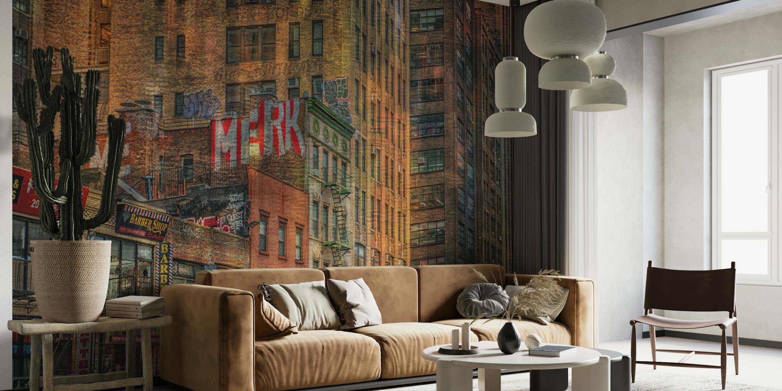 House front wallpaper in a stylish room