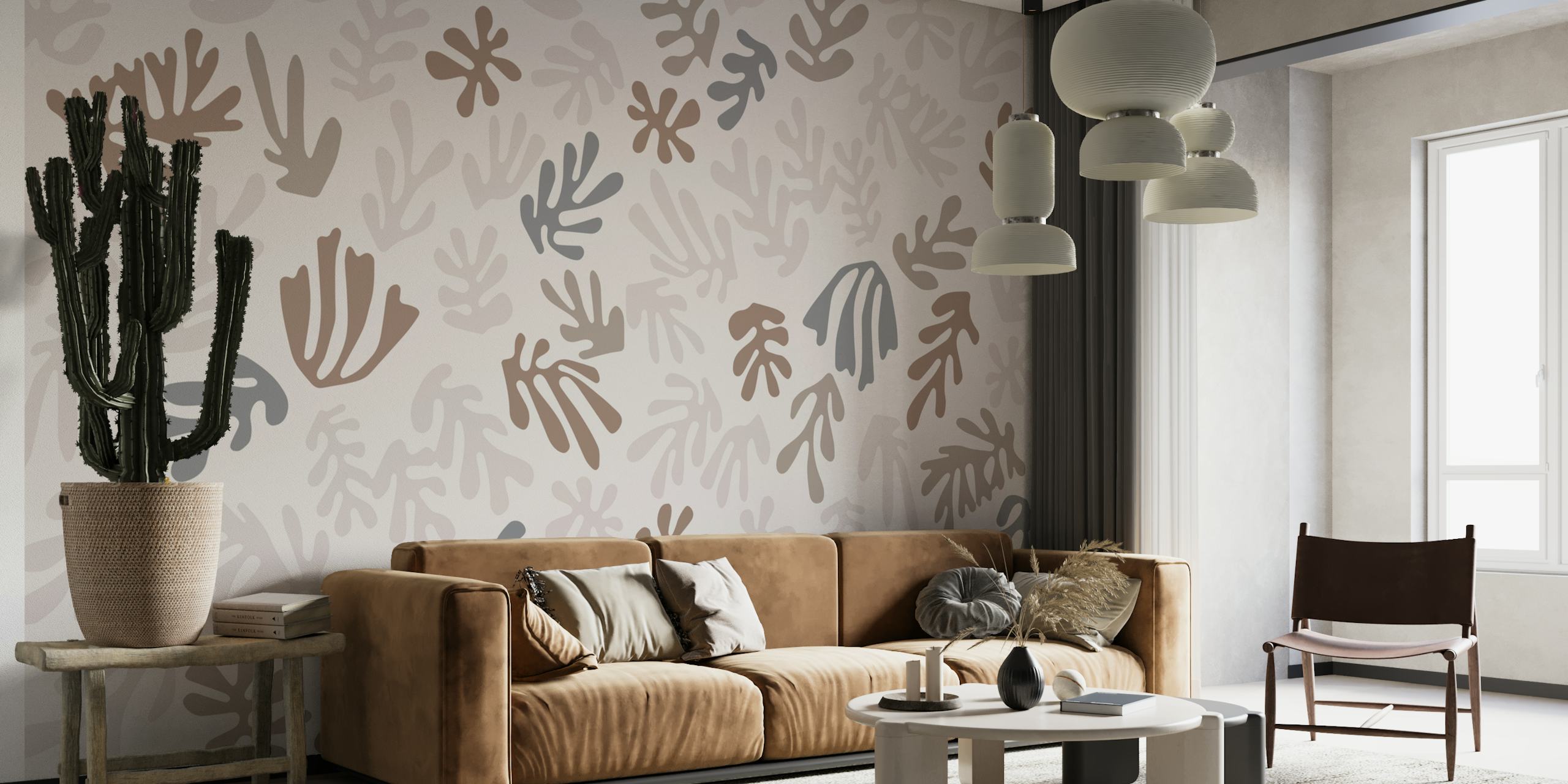 Matisse Brun wallpaper in a stylish room