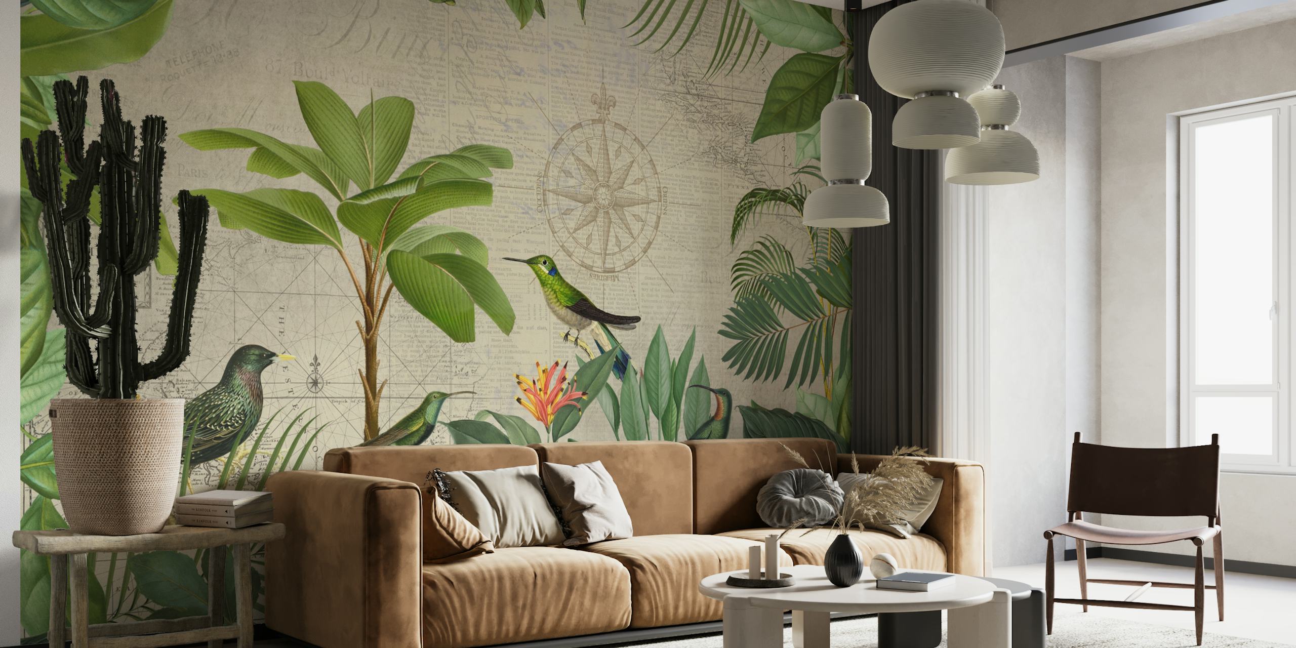Tropical Hummingbirds Paradise behang in een kamer