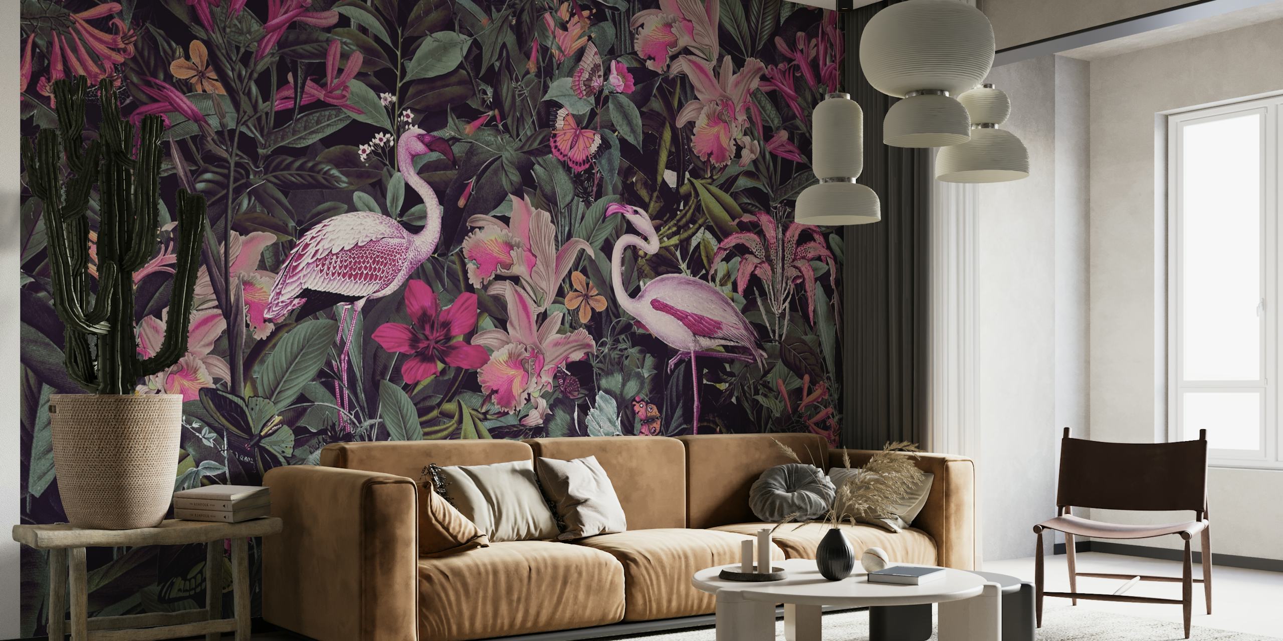 Flamingos Jungle Paradise II papel de parede