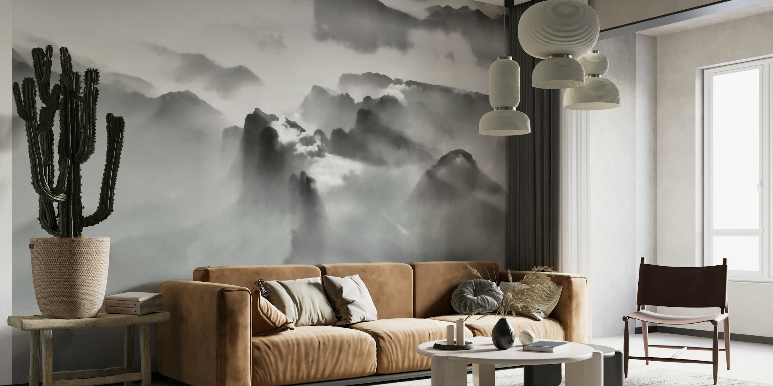 Moody Mist Mountains wallpaper
