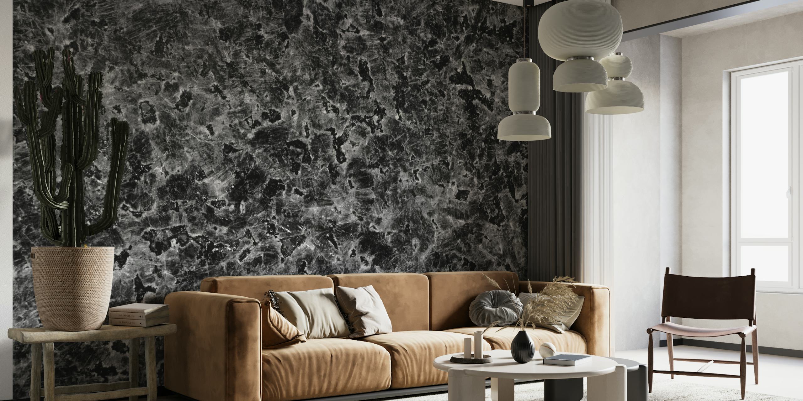 Mural de pared Dark Marmor con una sofisticada textura de mármol oscuro