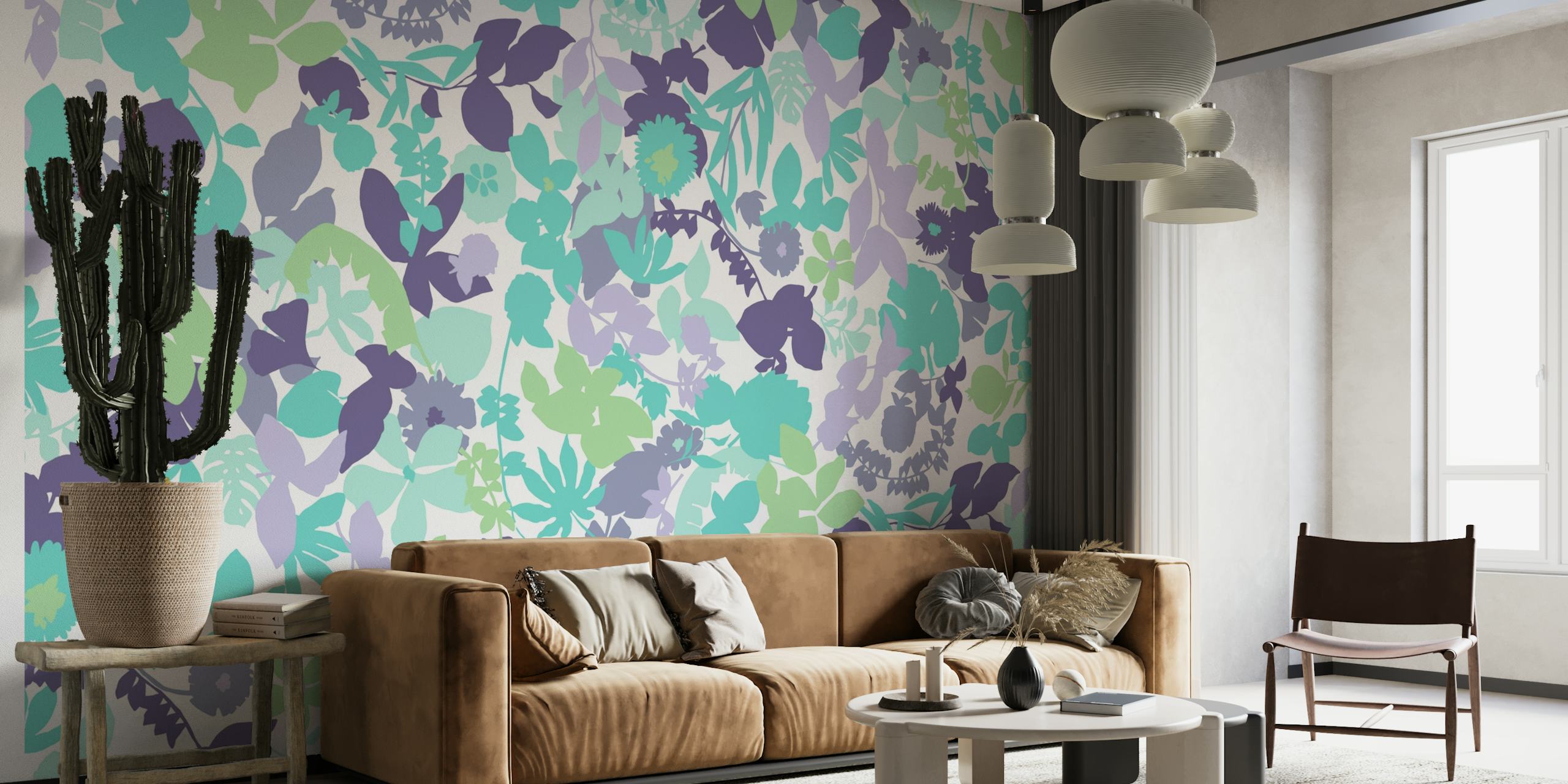 Foliage lavender mint sage wallpaper