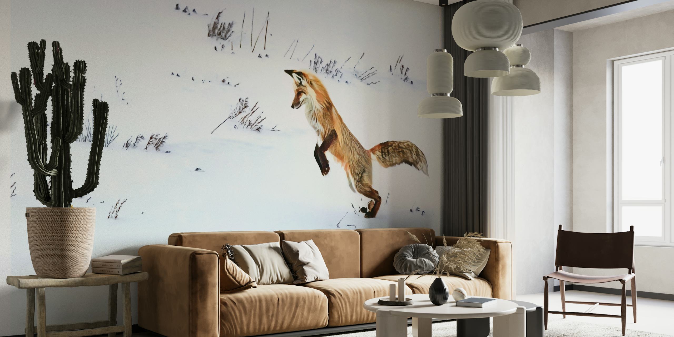 Nordic Fox Wallpaper behang