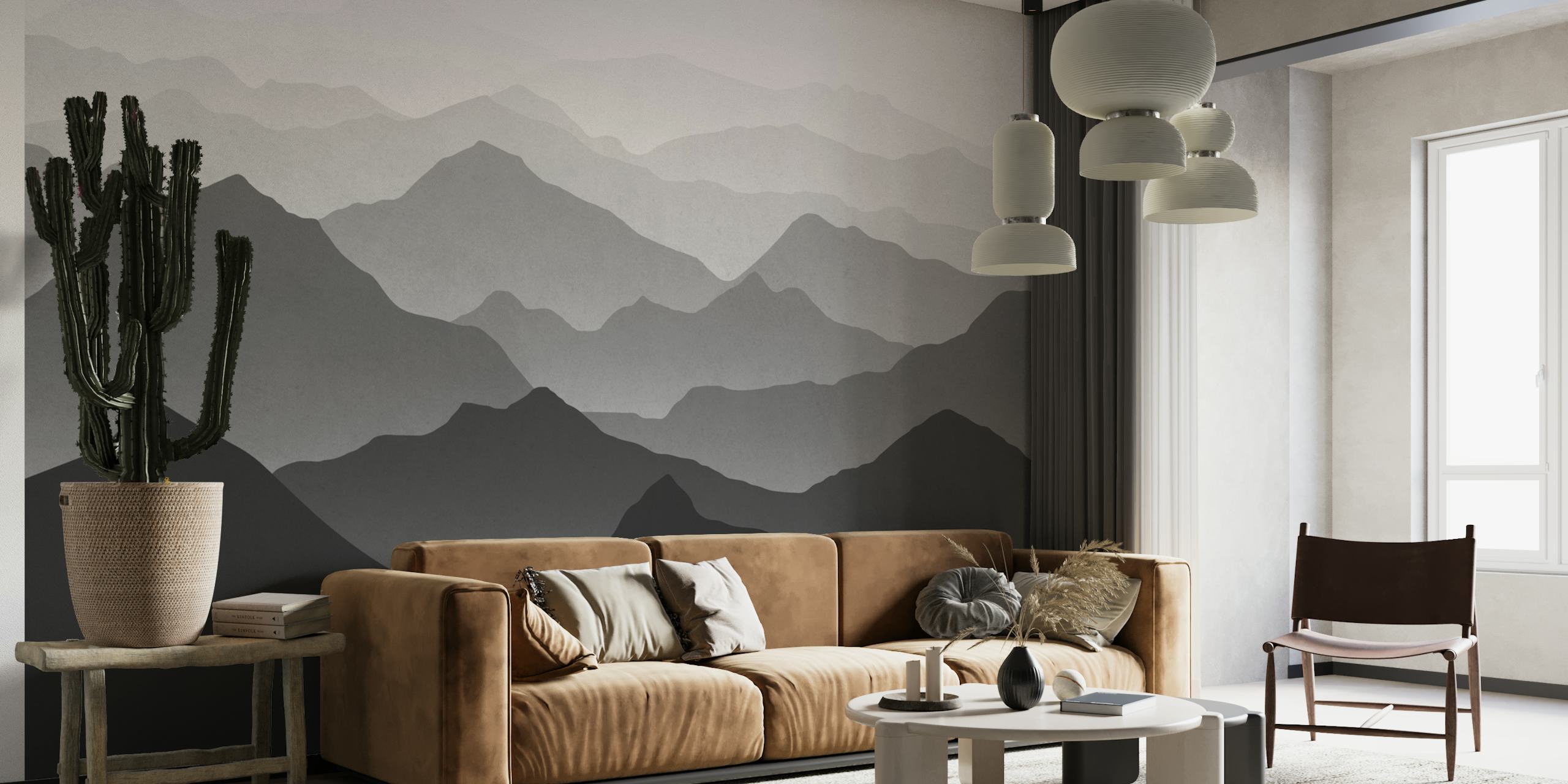 Gray mountains II behang