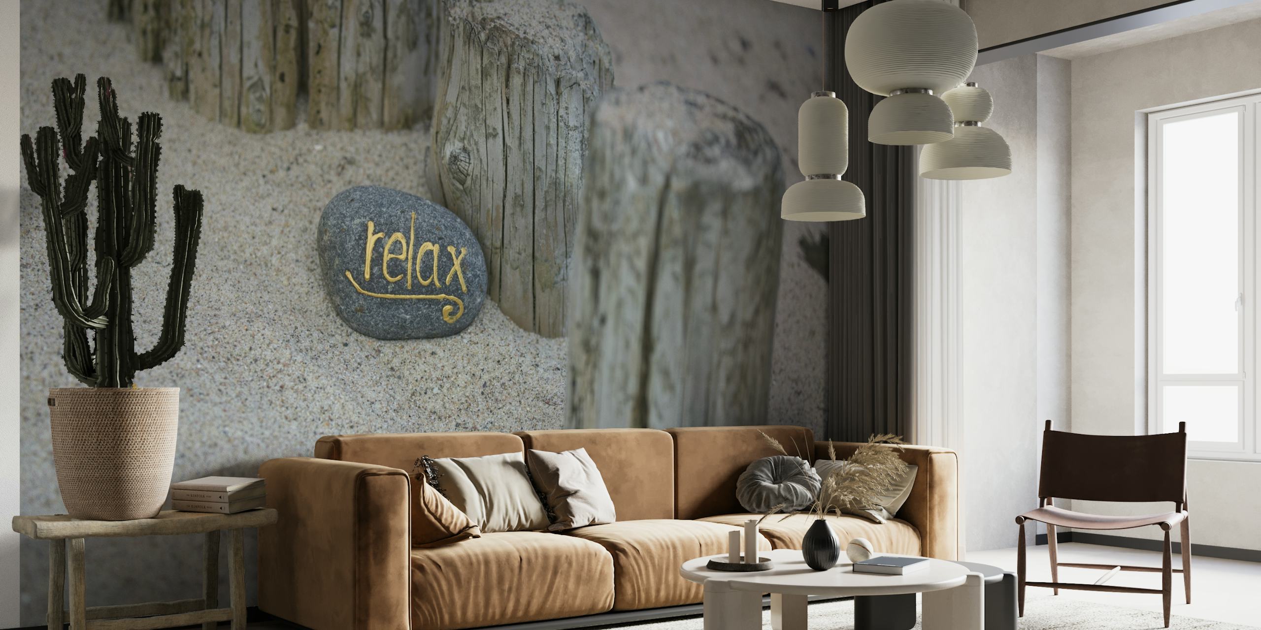 Relax Lettering Pebble behang