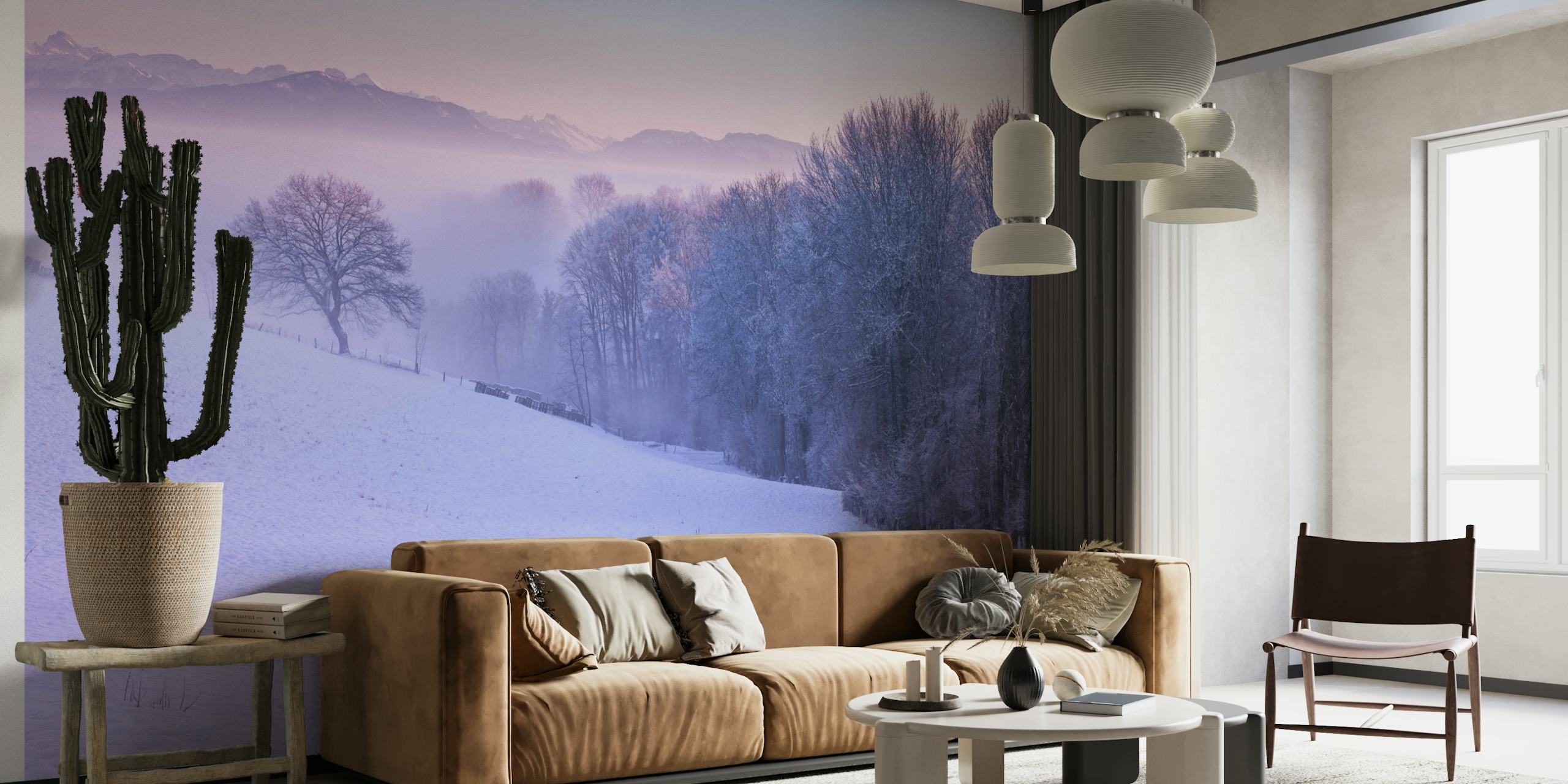 Winter landsacpe in Switzerland behang