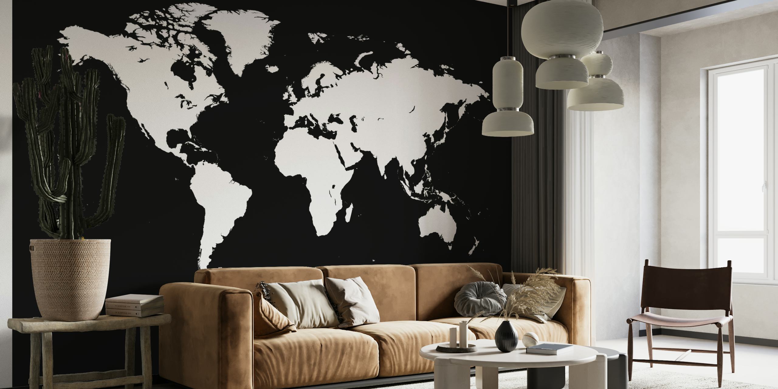 World map white tapet