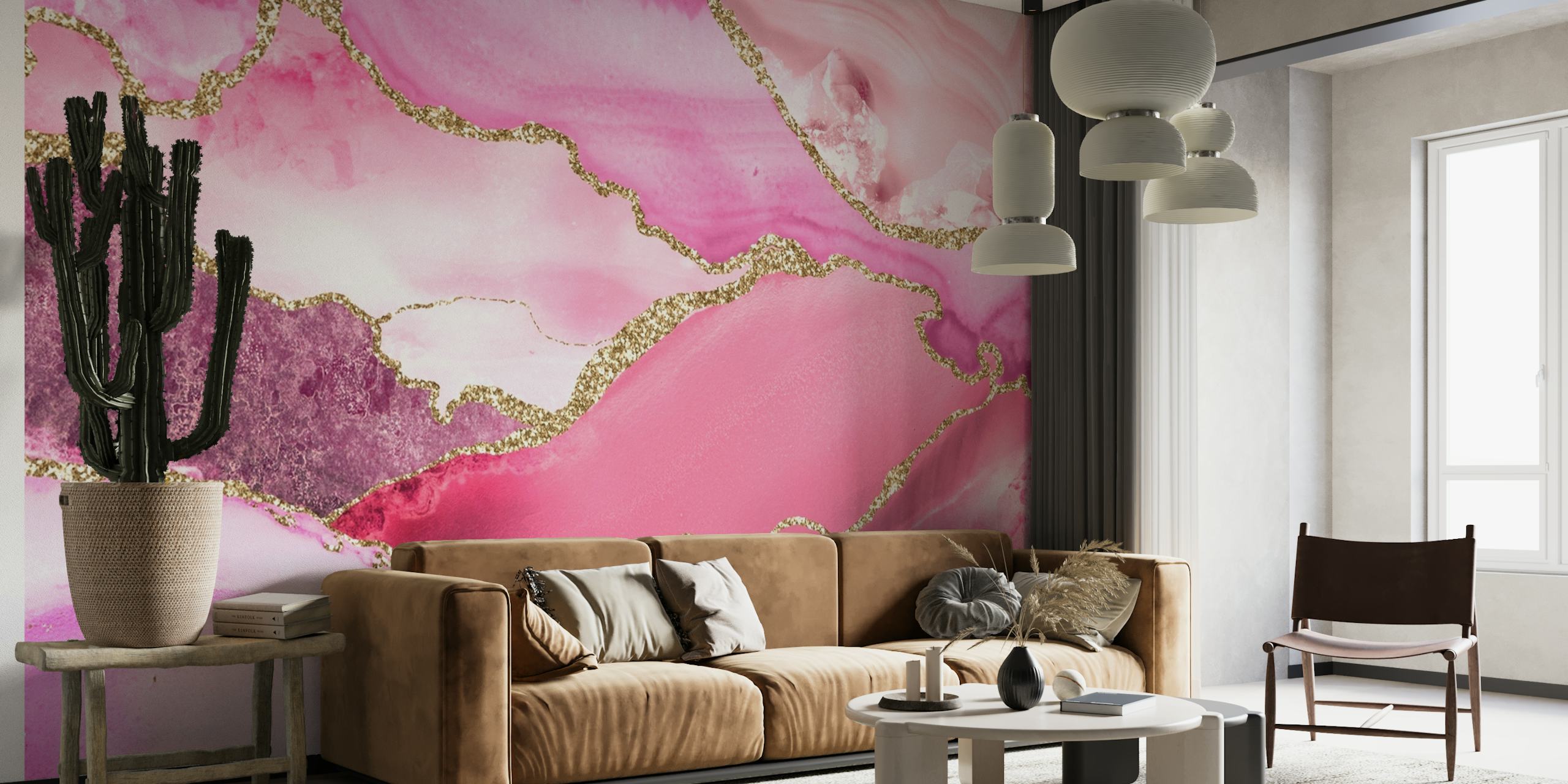 Pink Mermaid Marble wallpaper