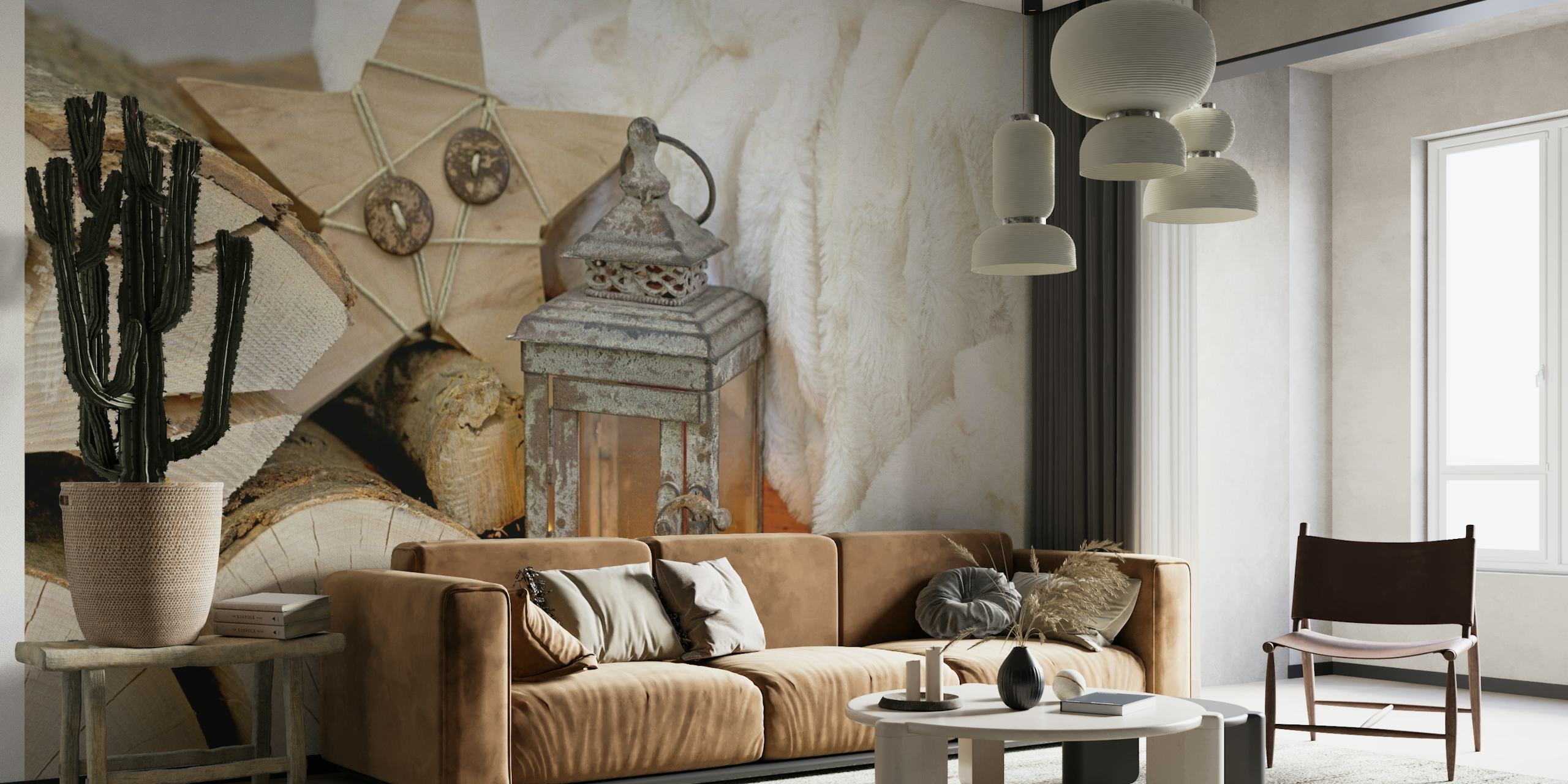 Hygge Winter With Lantern wallpaper