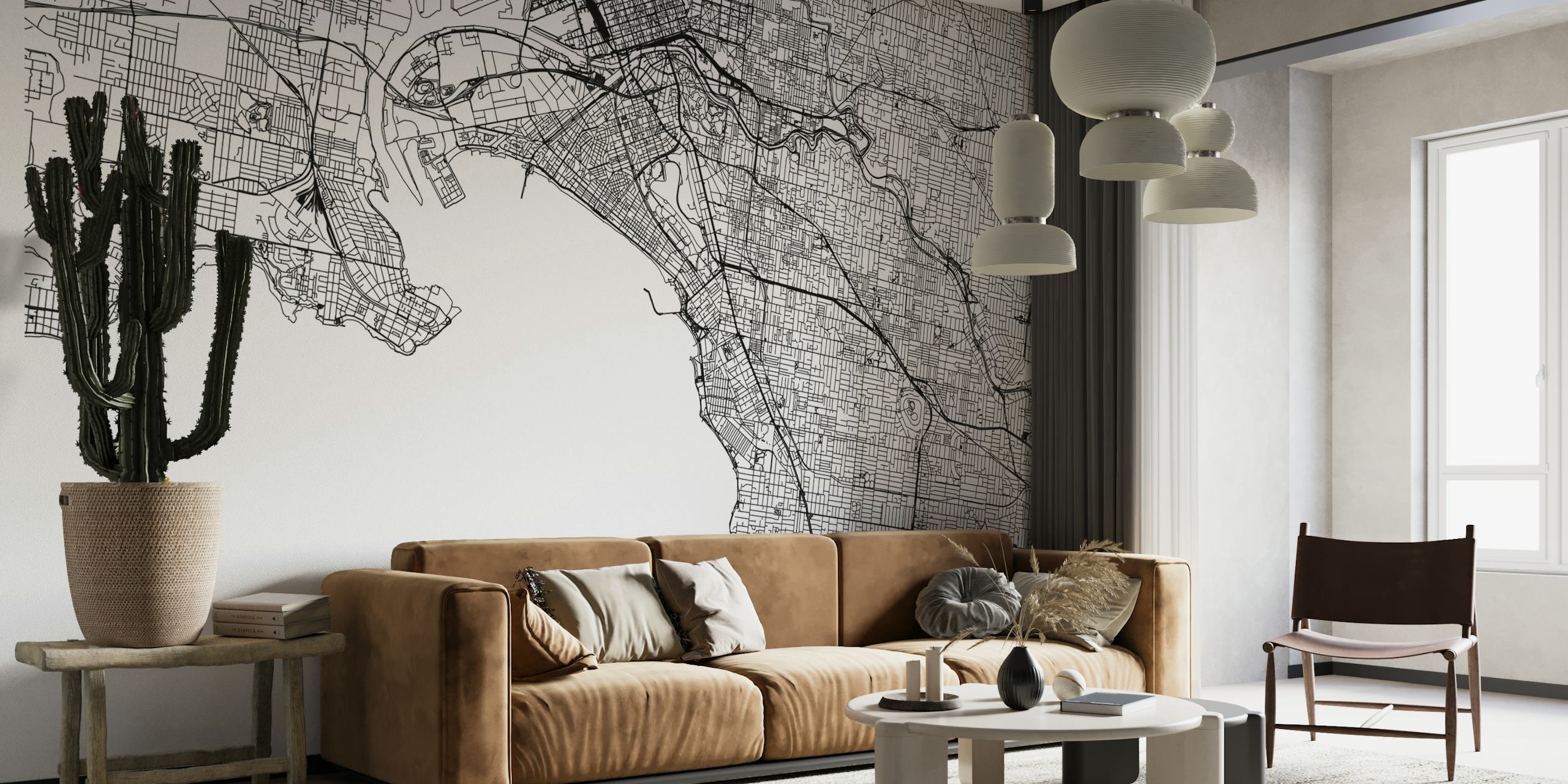 Intricate design of Melbourne Road Map Wallpaper