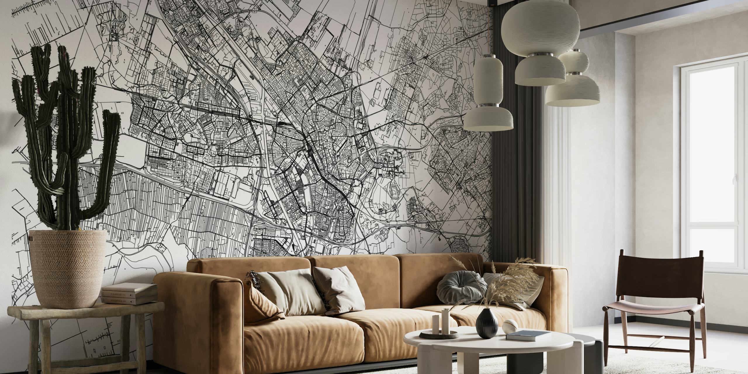 Utrecht Map wallpaper displayed in a room