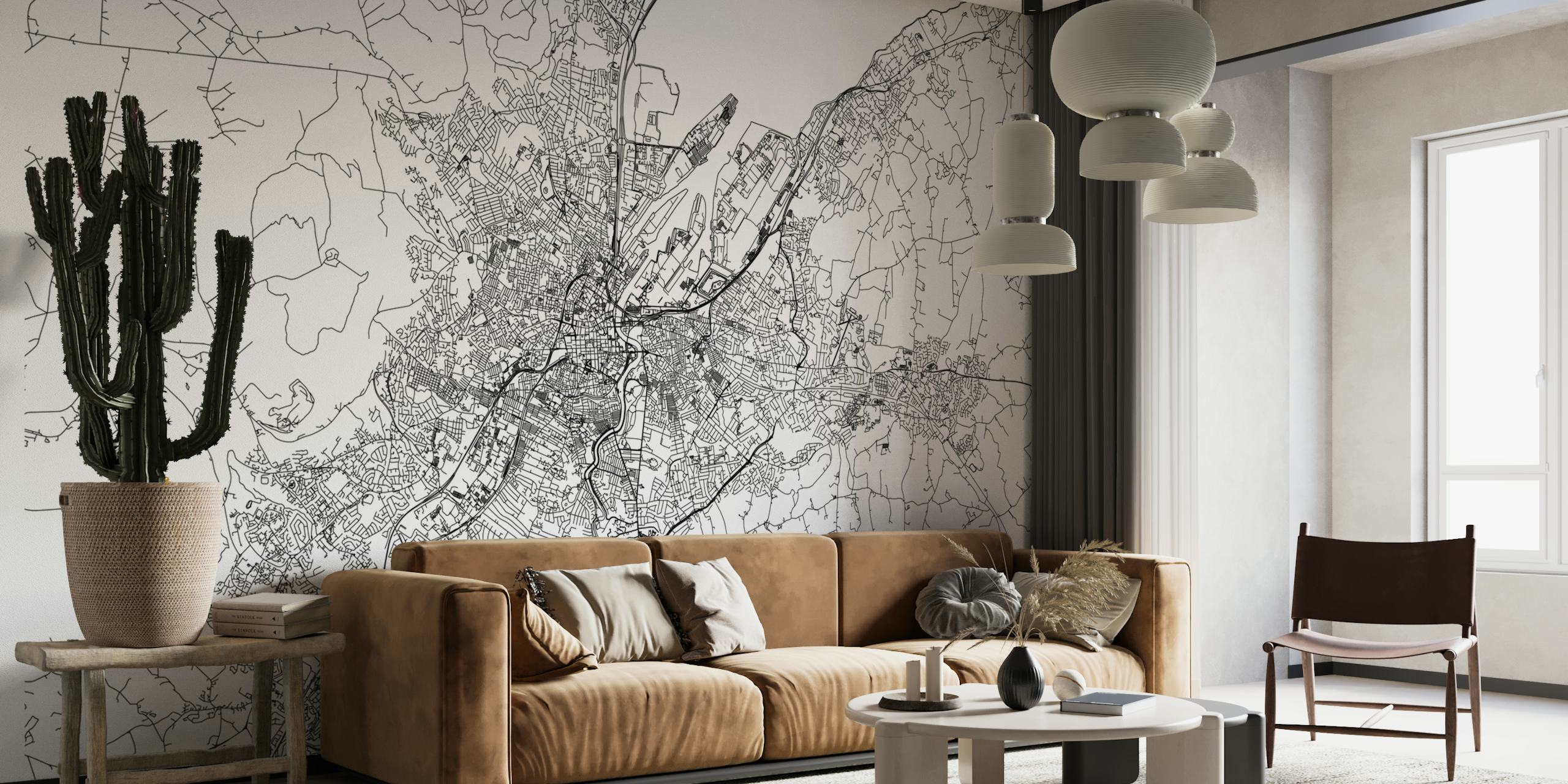 Belfast Map -design tapetti huoneessa