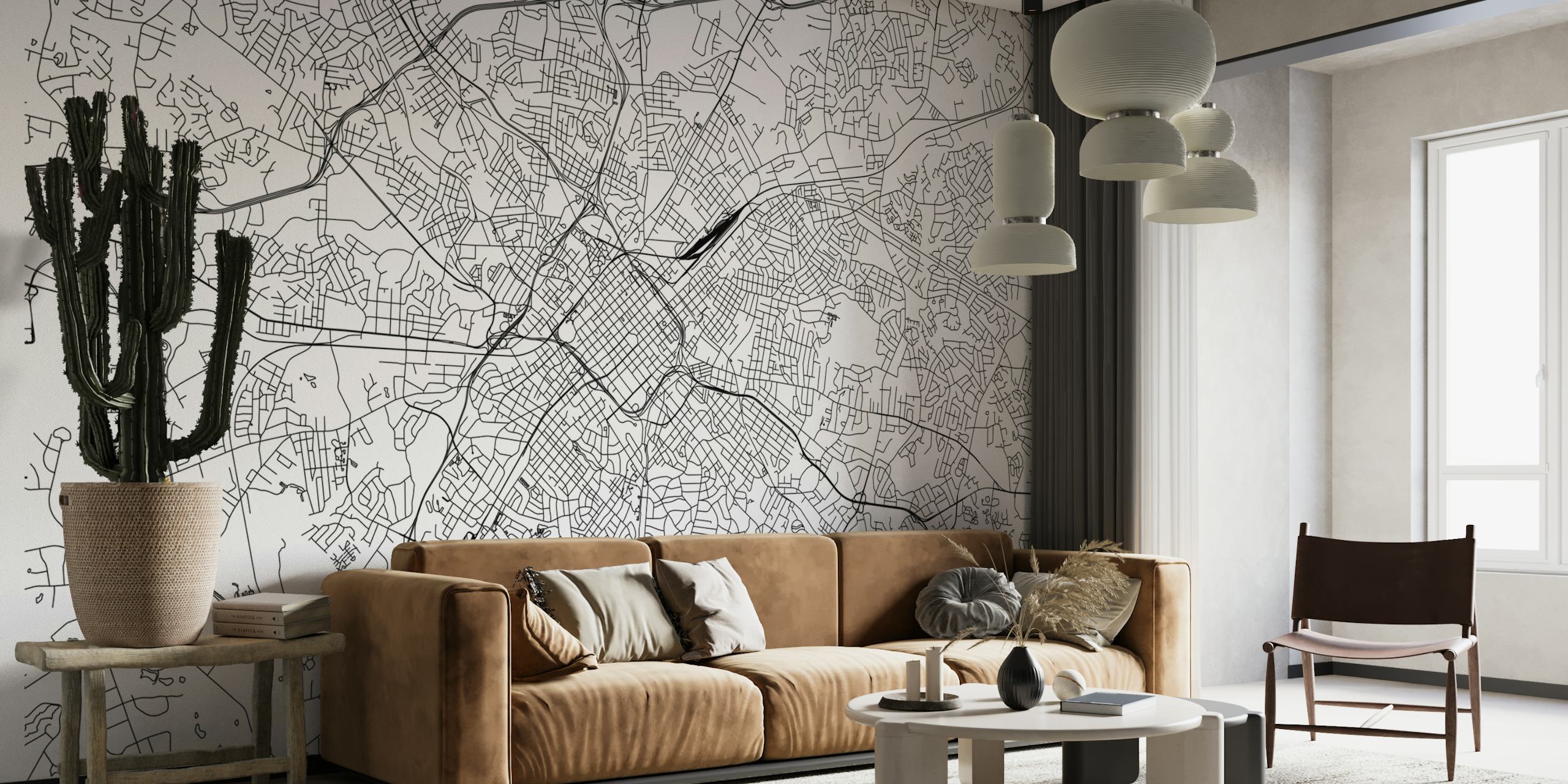 Detaljan pregled tapete Charlotte Map od Happywall