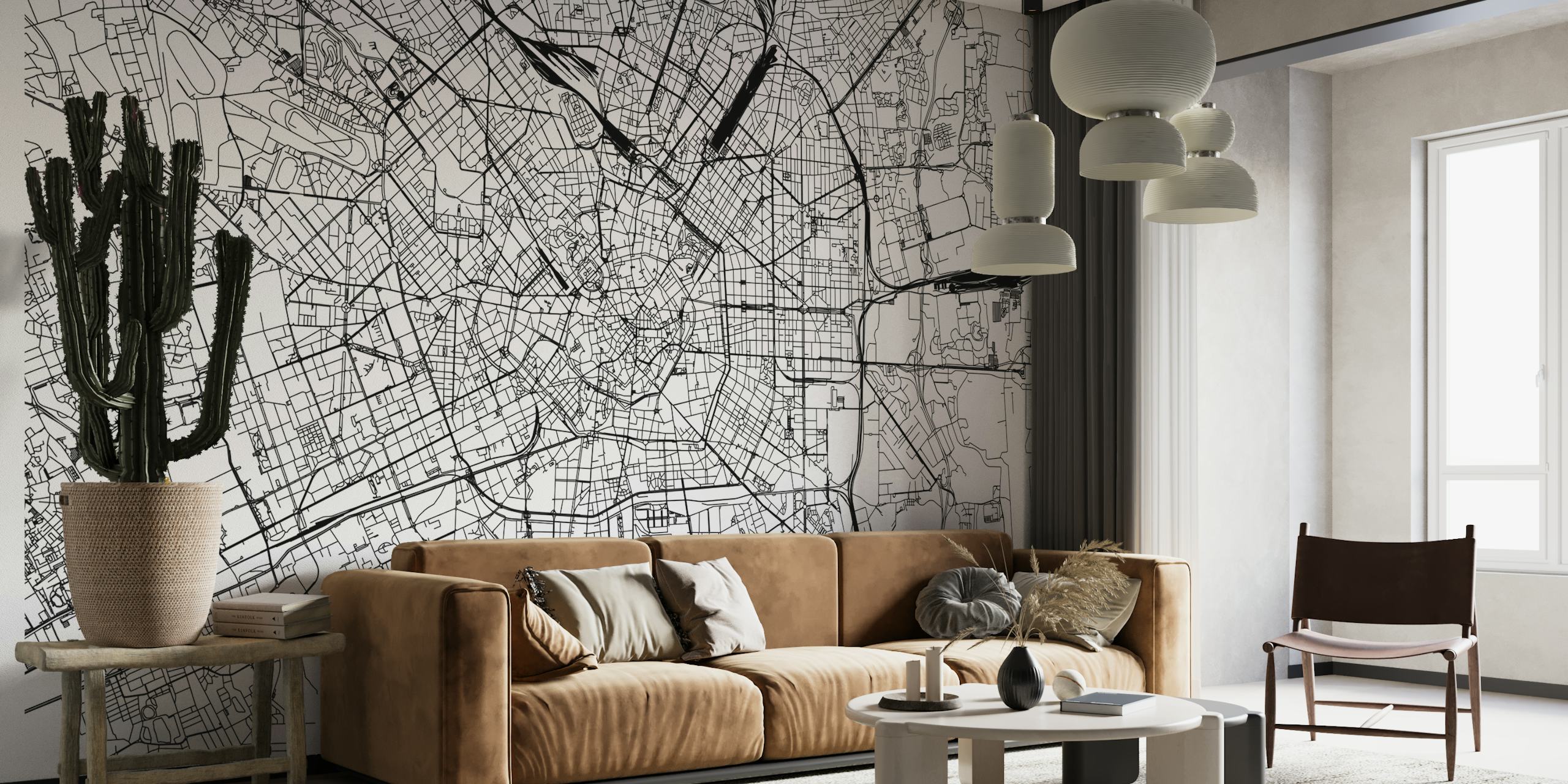 Milan Map papel pintado