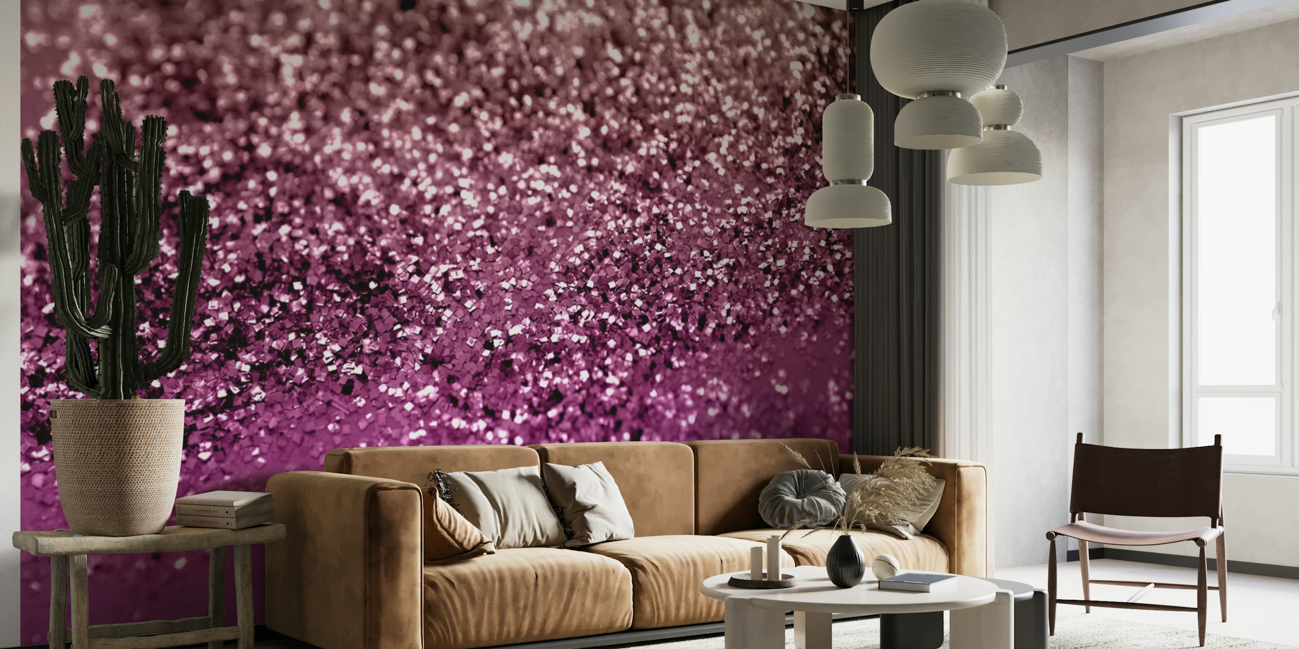 Mousserende brombær glitter tekstureret vægmaleri