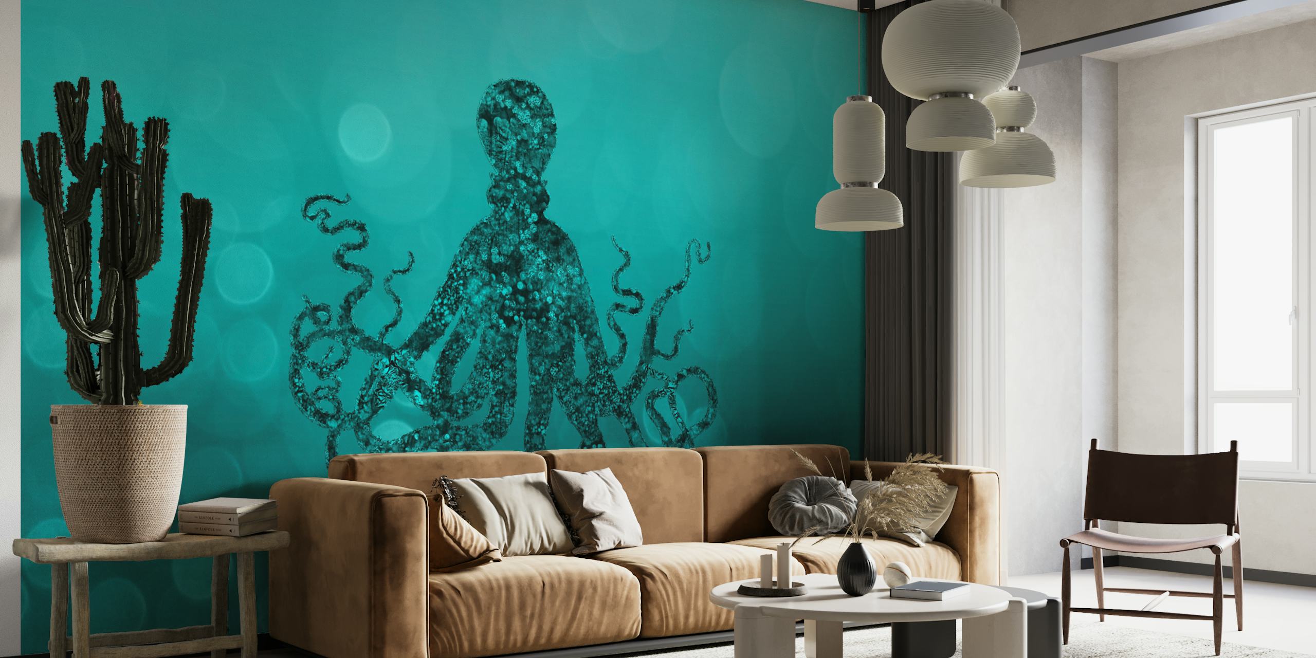 Octopus Mystic World wallpaper displayed in a room
