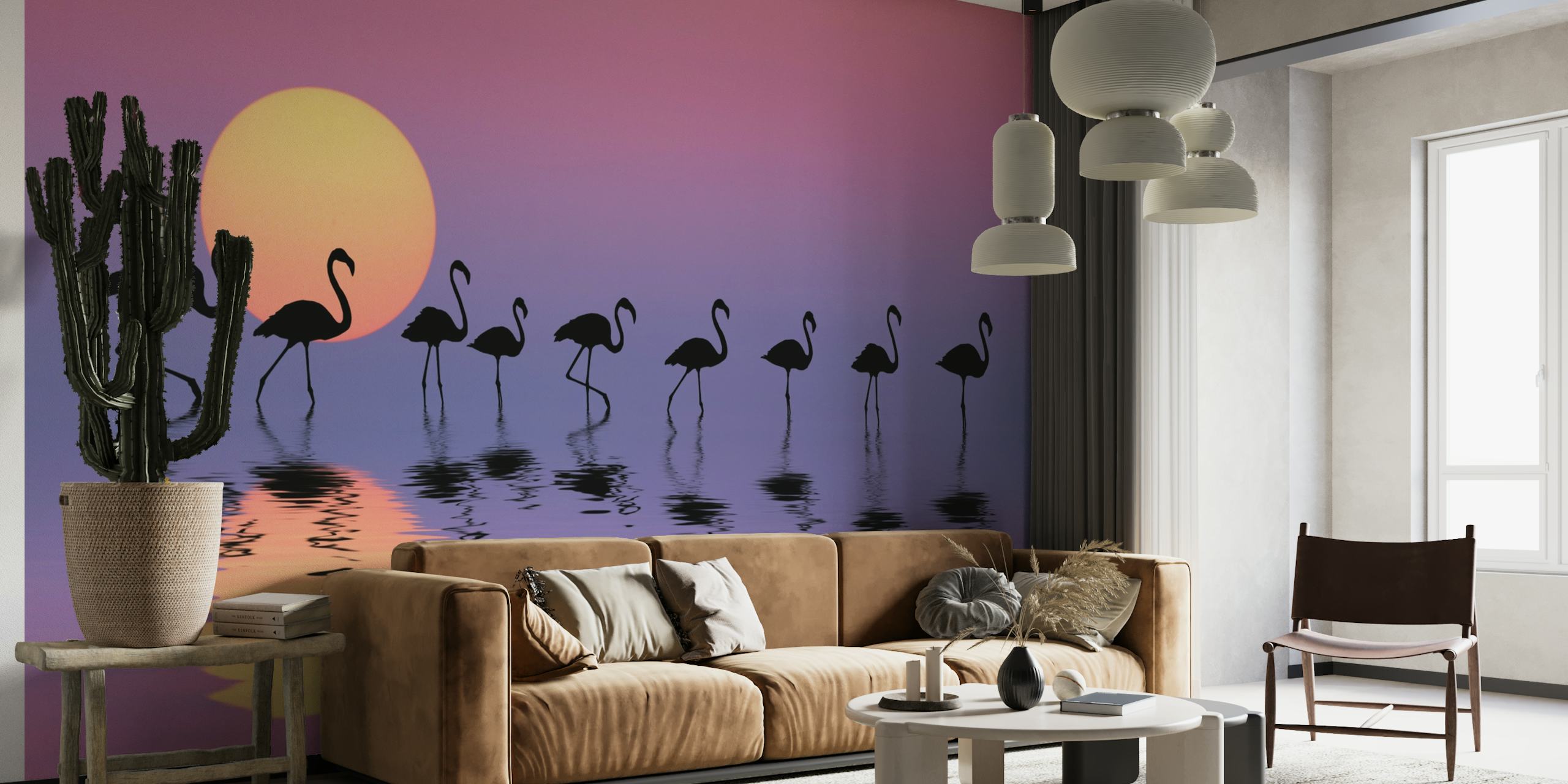 Family Flamingos papiers peint