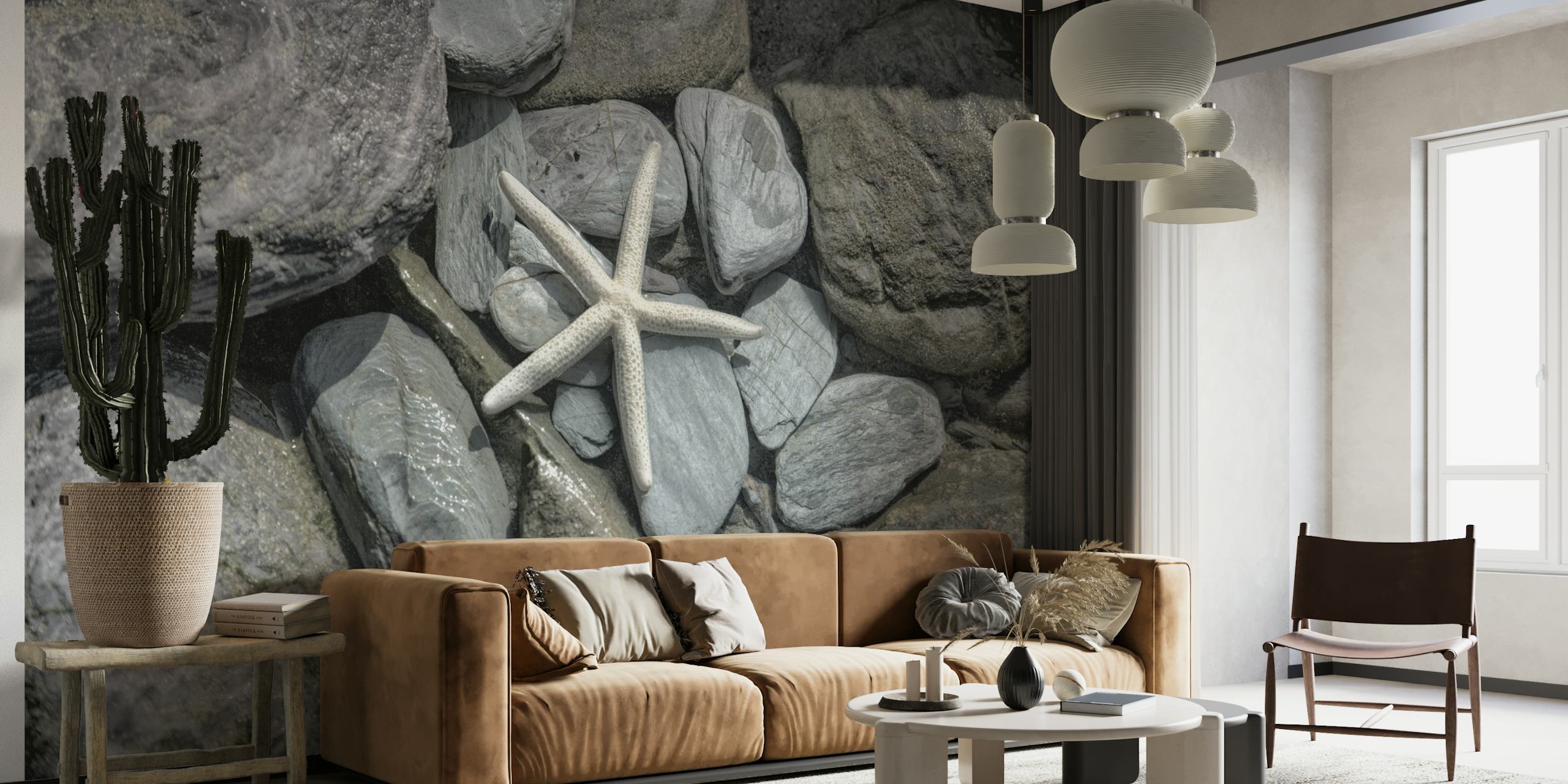 Starfish And Grey Rocks wallpaper