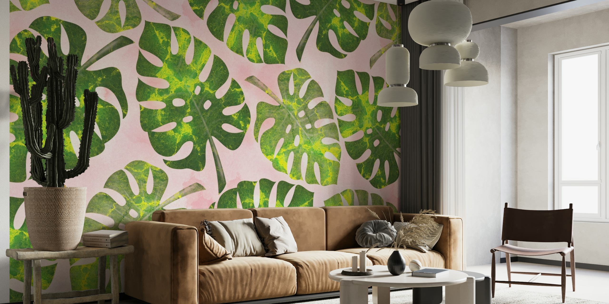 Leaf tropical wall wallpaper