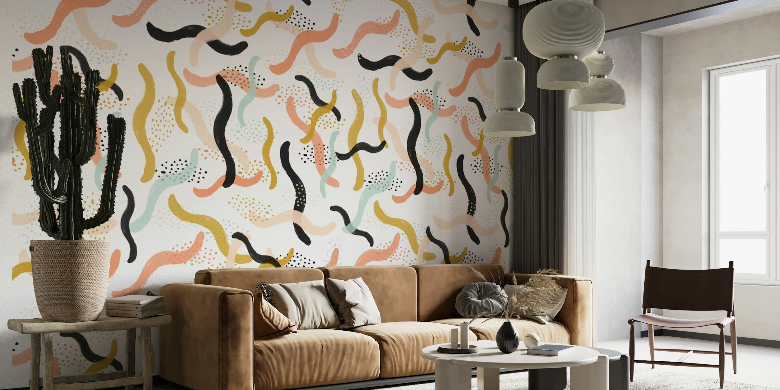 Scandinavian art wall decor tapete