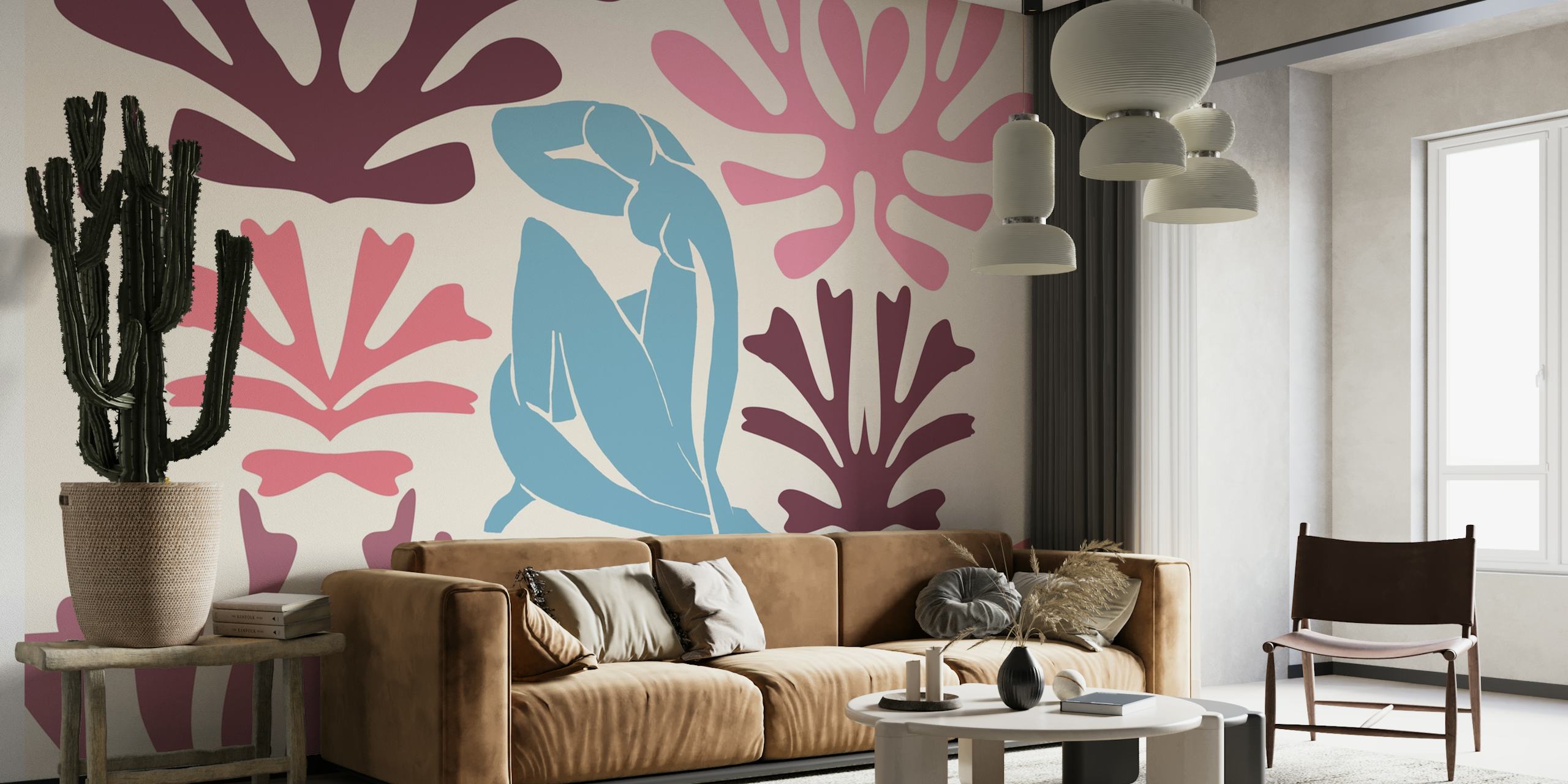 Matisse inspired wallpaper in a room