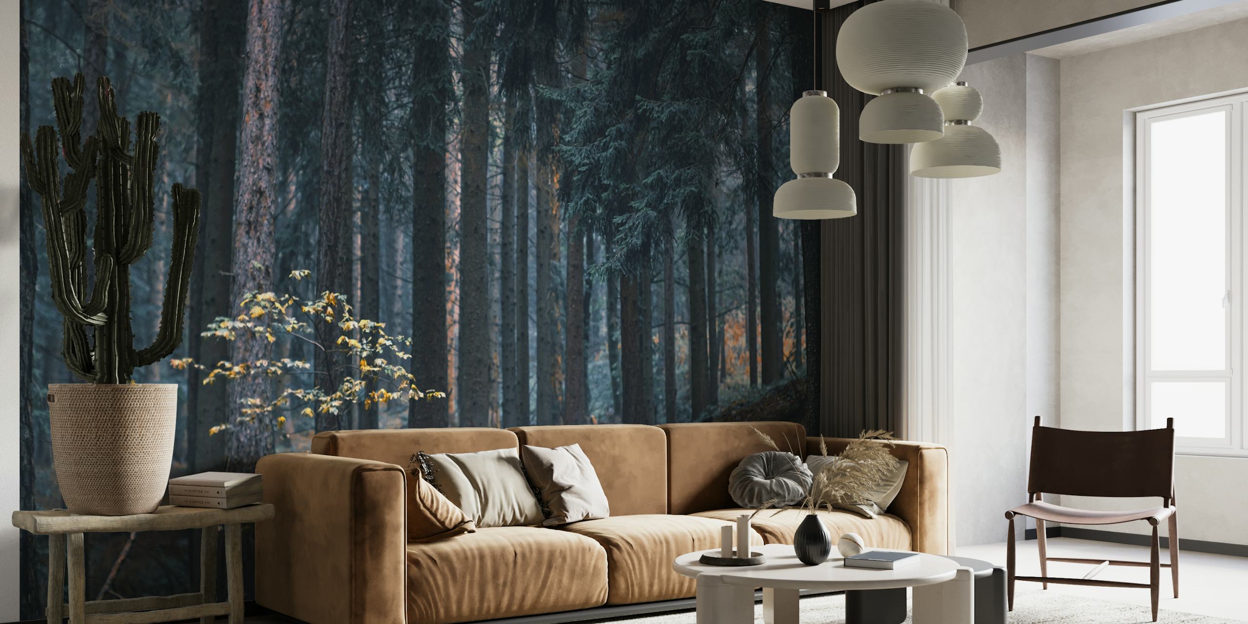 Moonlight Forest wallpaper in a room