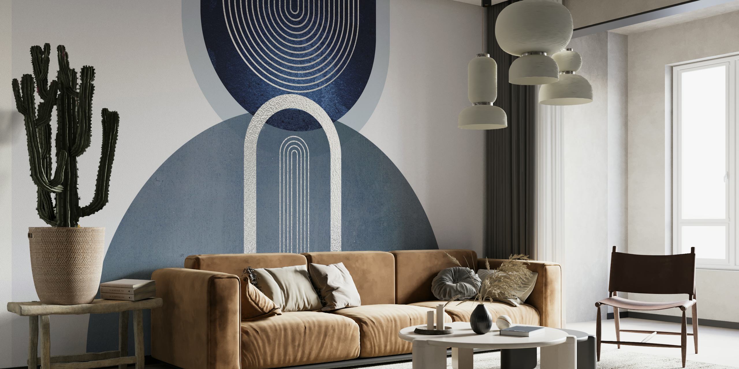 Design Blue Statement Wall v místnosti