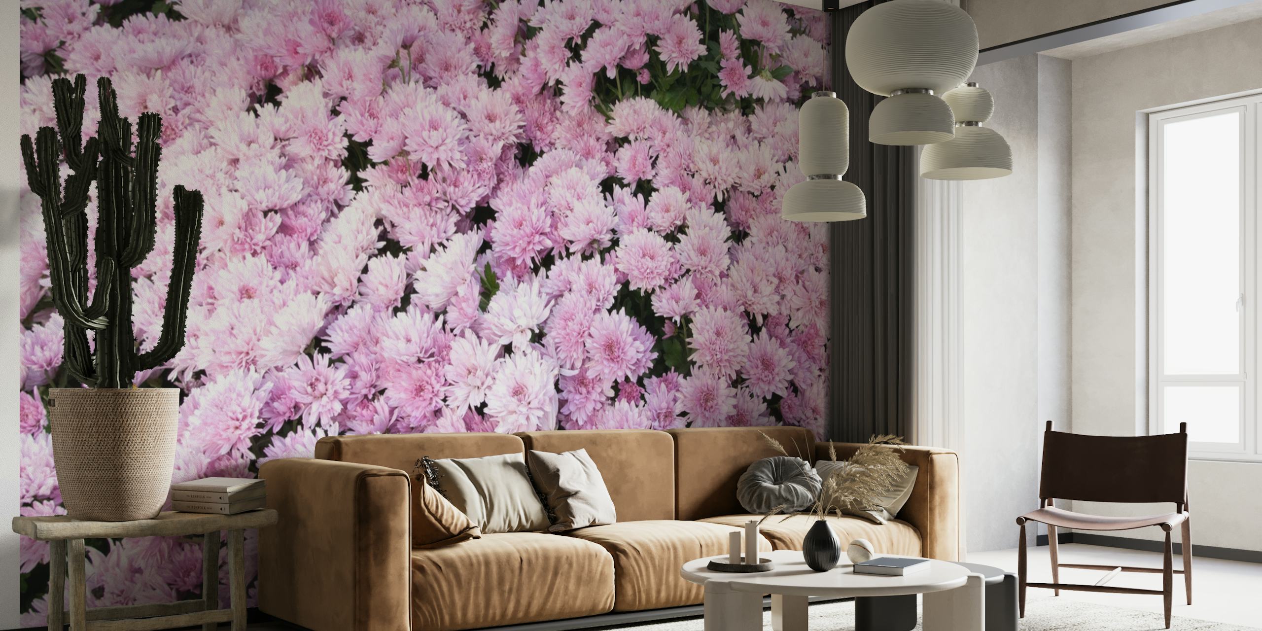 Light Pink Chrysanthemums 2 papel de parede